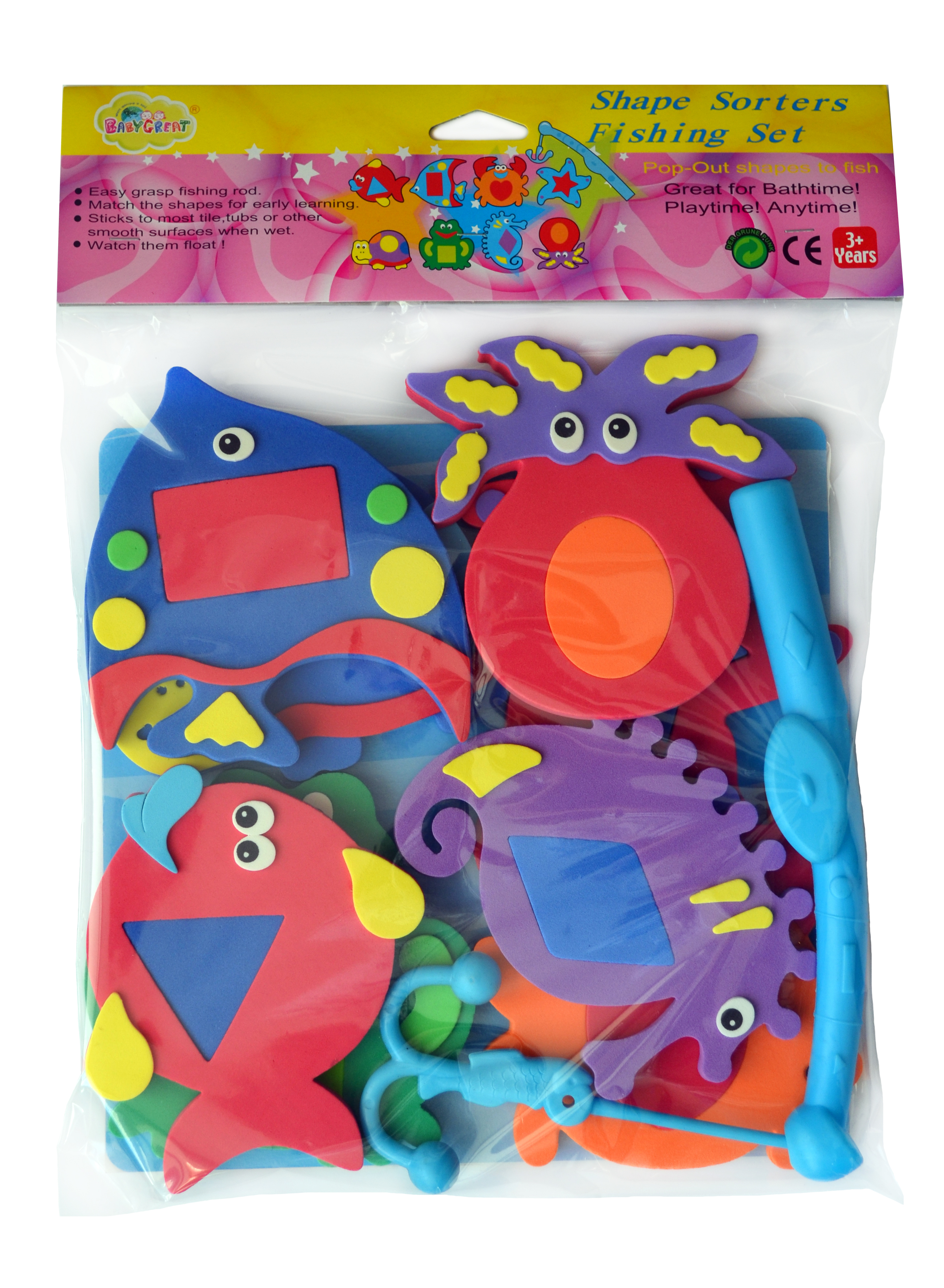 Аква-пазлы Baby Great Морские жители и фигуры, 9 игрушек (GB-7624) - фото 1