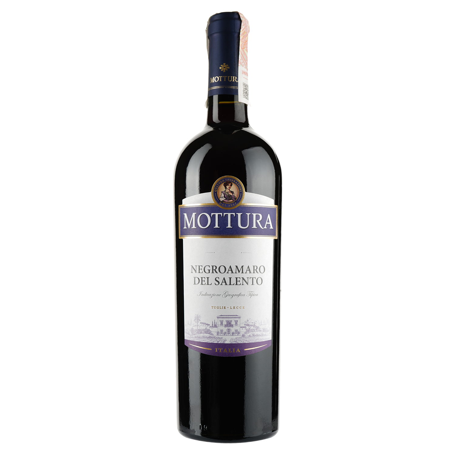 Вино Mottura Vini Negroamaro del Salento IGT, красное, сухое, 11-14,5%, 0,75 л - фото 1