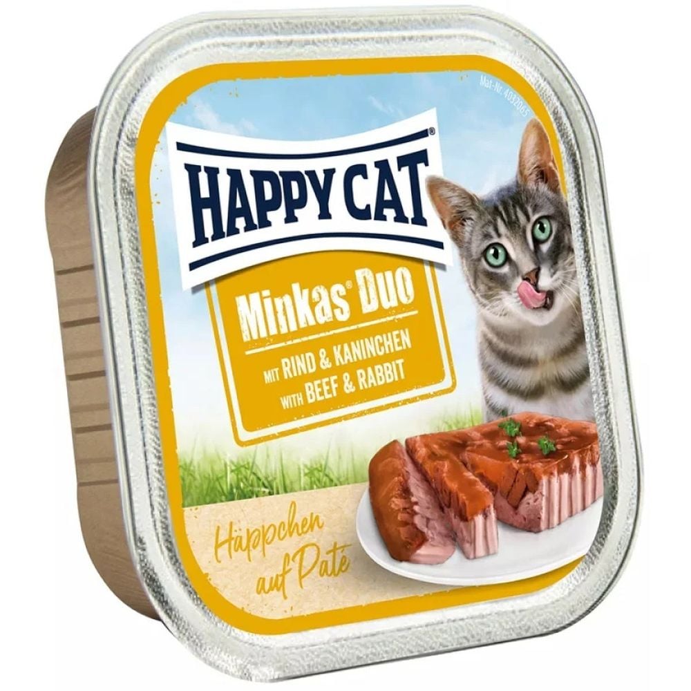 Влажный корм для кошек Happy Cat Duo Rind&Kaninchen, паштет в соусе с говядиной и кроликом, 100 г - фото 1