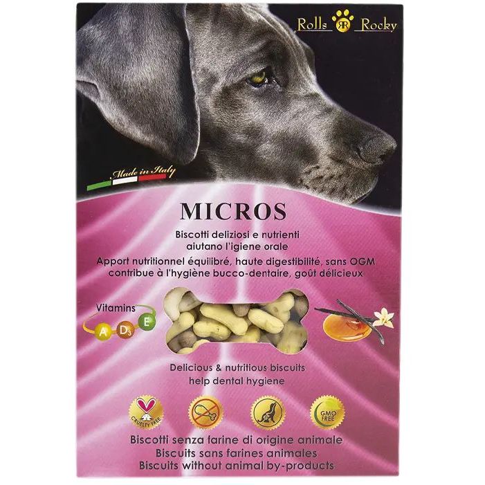 Печенье для собак Rolls Rocky Micros mix с вкусом ванили и карамели 300 г - фото 1