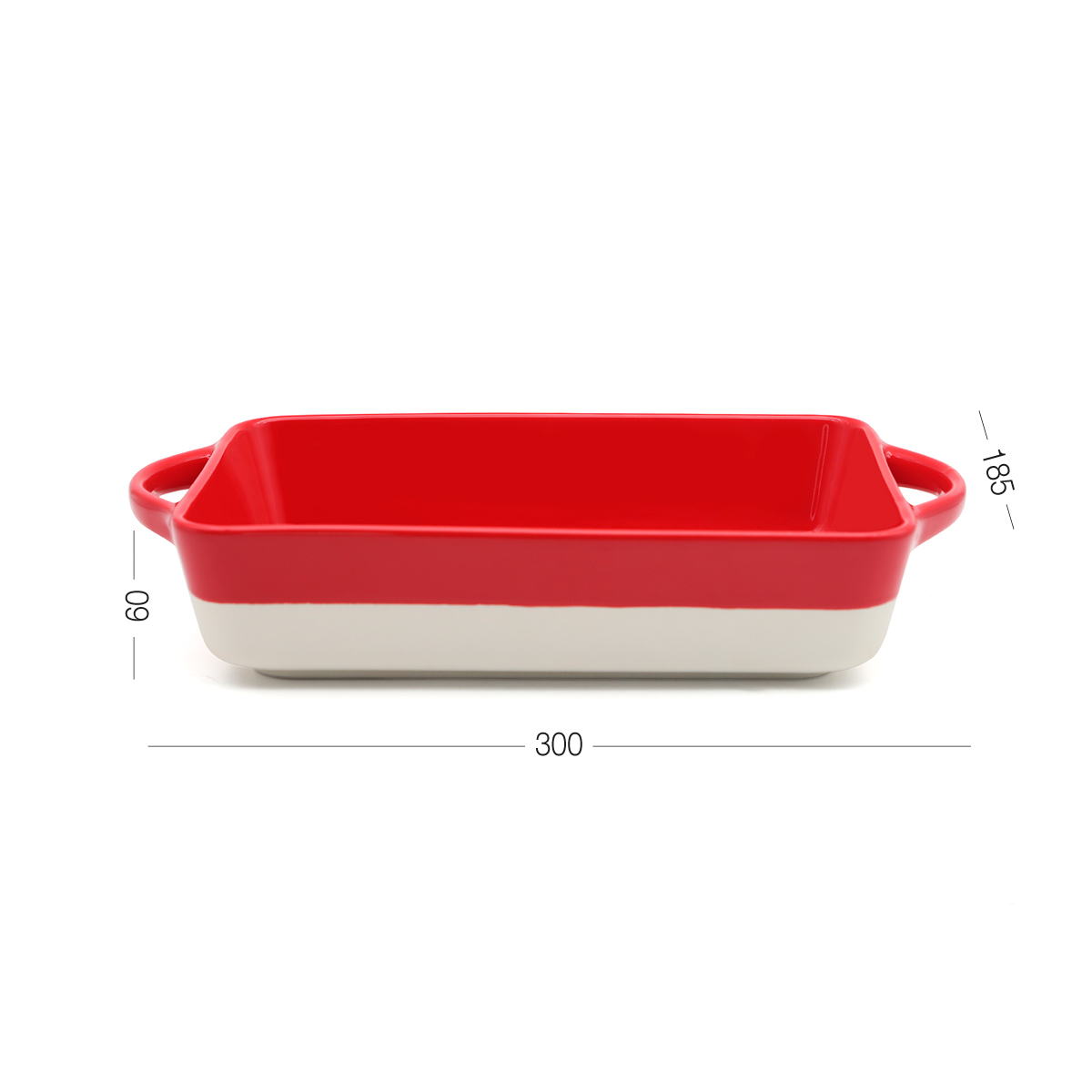 Форма для запекания МВМ My Home, прямоугольная, 30х18,5х6 см, L, белая с красным (KP-44 L WHITE/RED) - фото 2