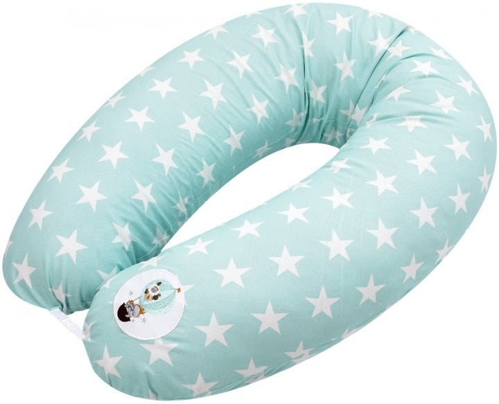 Подушка для беременных и кормления Papaella Звезды, 190х30 см, ментоловый (8-31885) - фото 1
