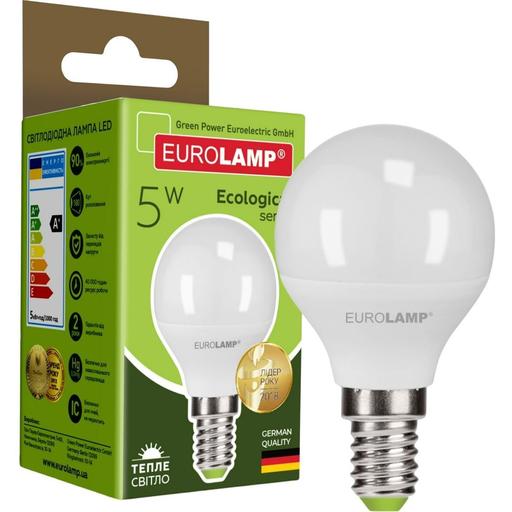 Светодиодная лампа Eurolamp LED Ecological Series, G45, 5W, E14 3000K (LED-G45-05143(P)) - фото 1