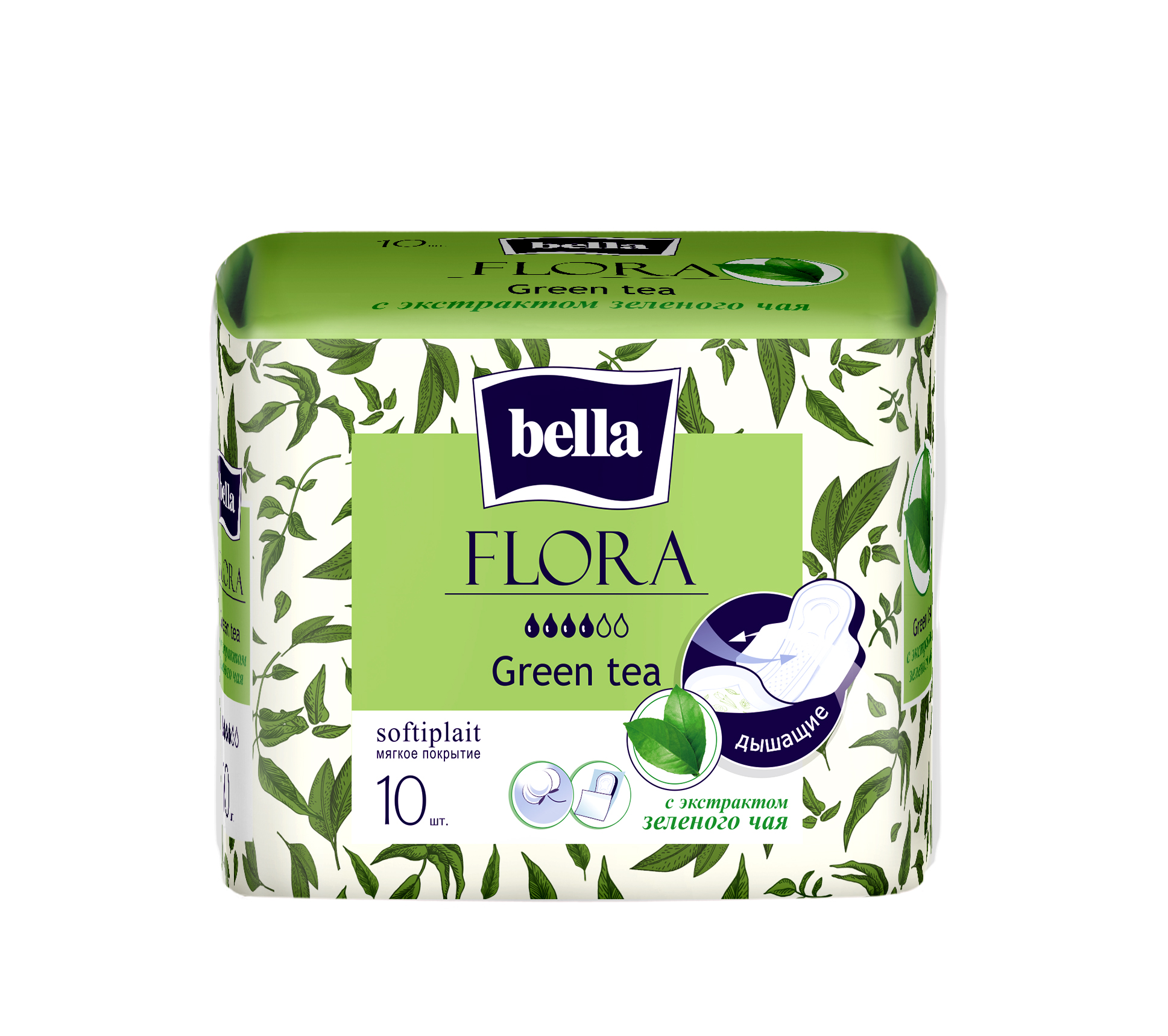 Гигиенические прокладки Bella Flora Green tea, 10 шт (BE-012-RW10-098) - фото 1