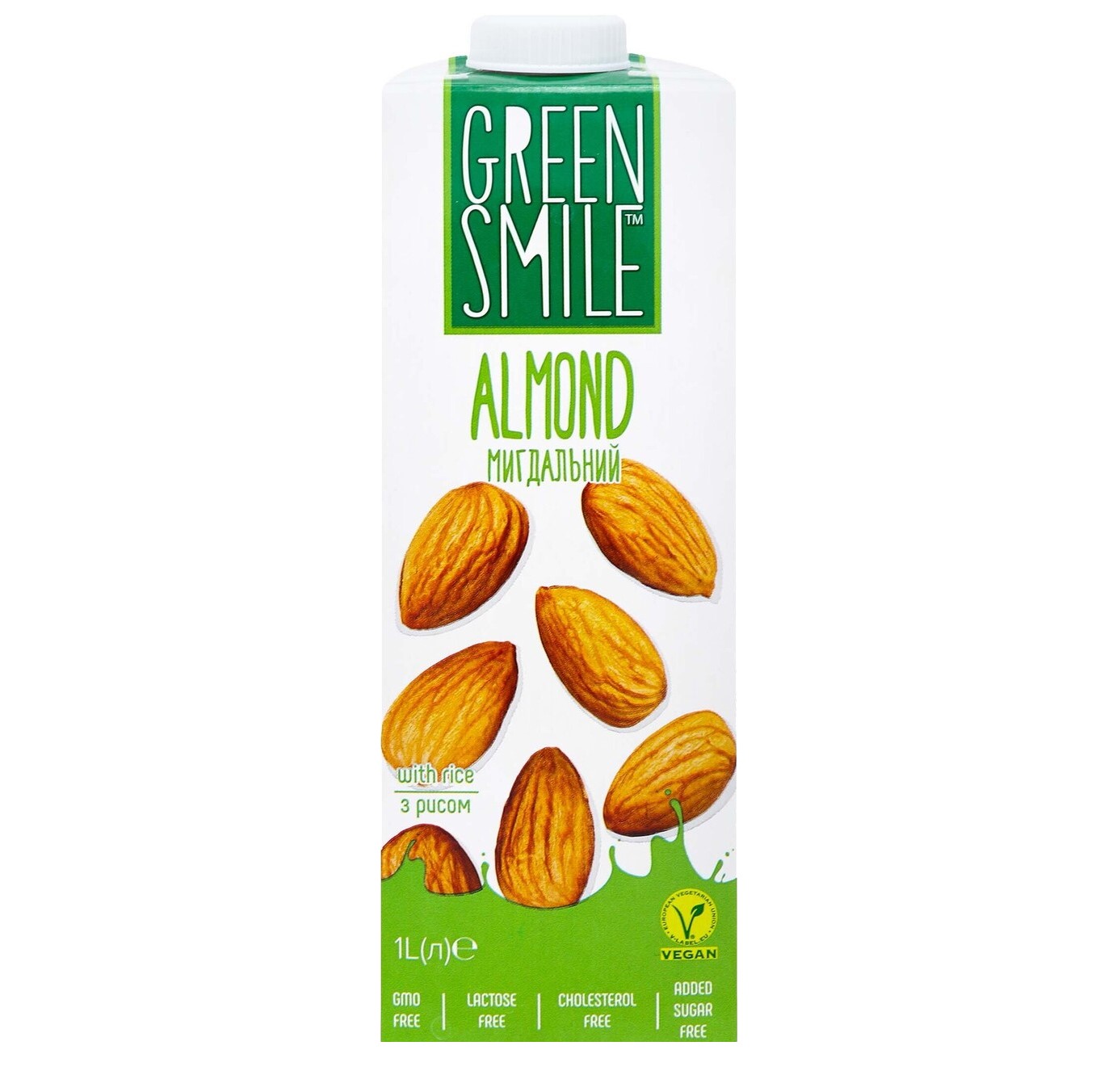 Напиток рисово-миндальный Green Smile ультрапастеризованный обогащенный кальцием 1.5% 1 л - фото 1