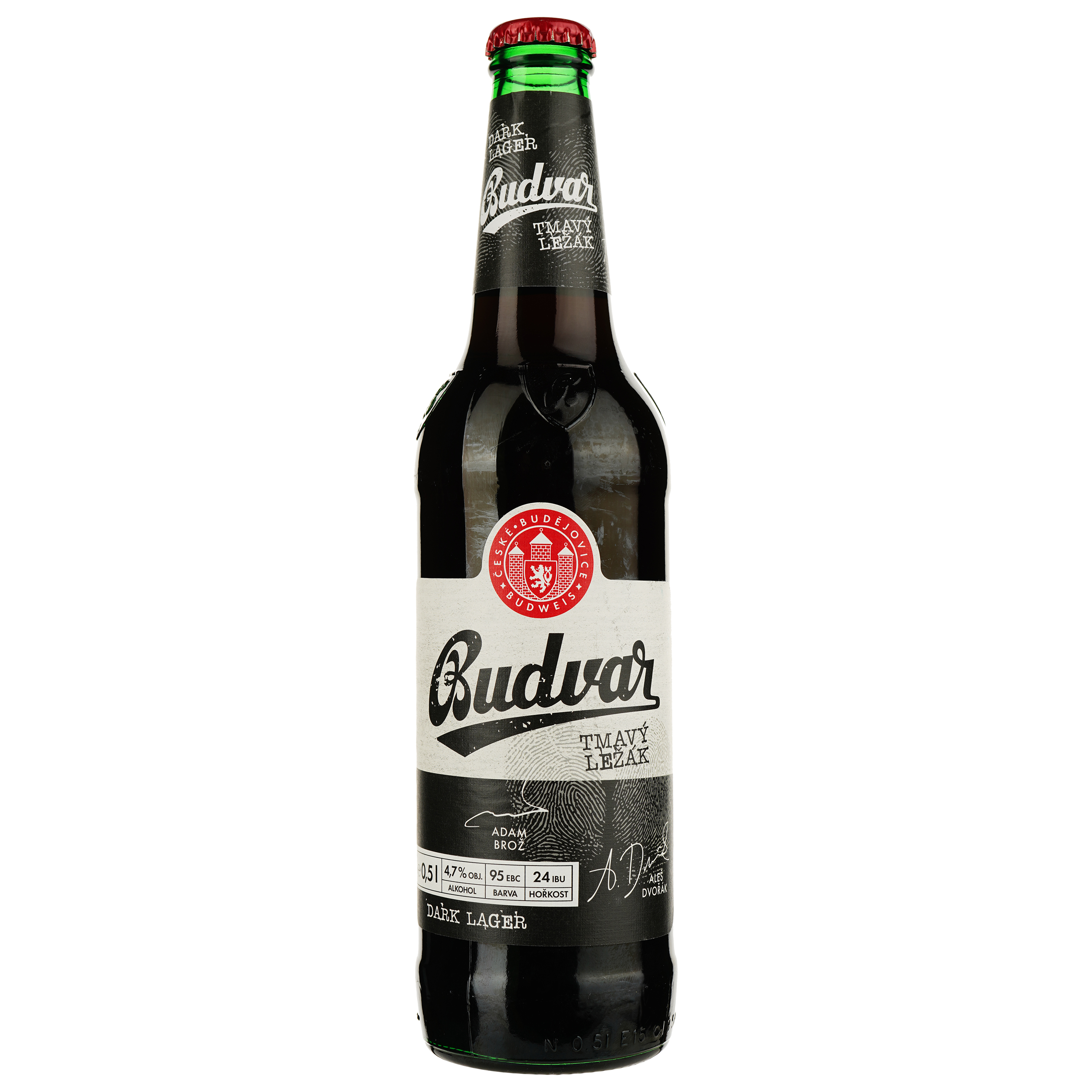 Пиво Budweiser Budvar Tmavy Lezak, темное, 4.7%, 0.5 л - фото 1