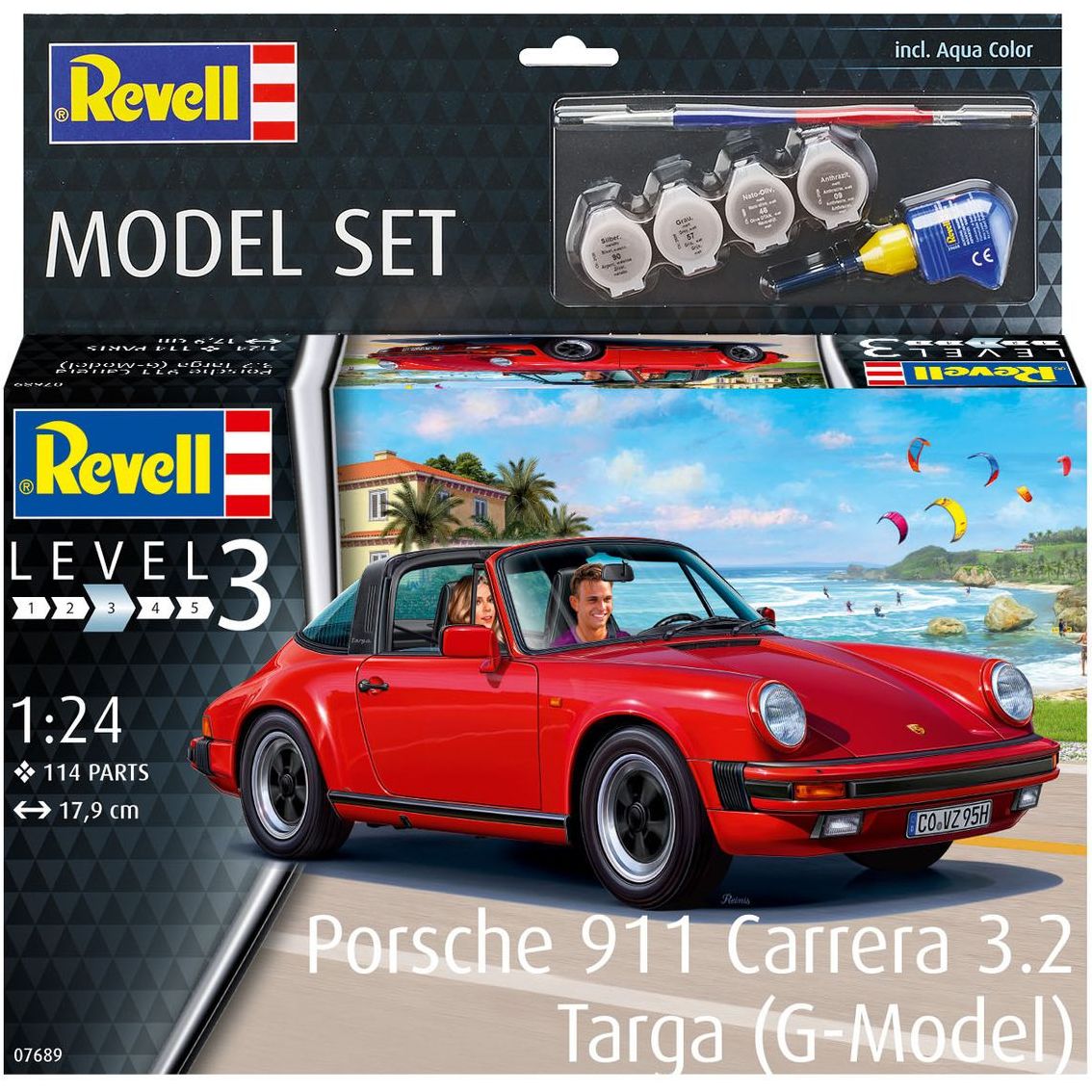 Збірна модель Revell Автомобіль Porsche 911 Carrera 3.2 Targa рівень 3, масштаб 1:24, 114 деталей (RVL-67689) - фото 12