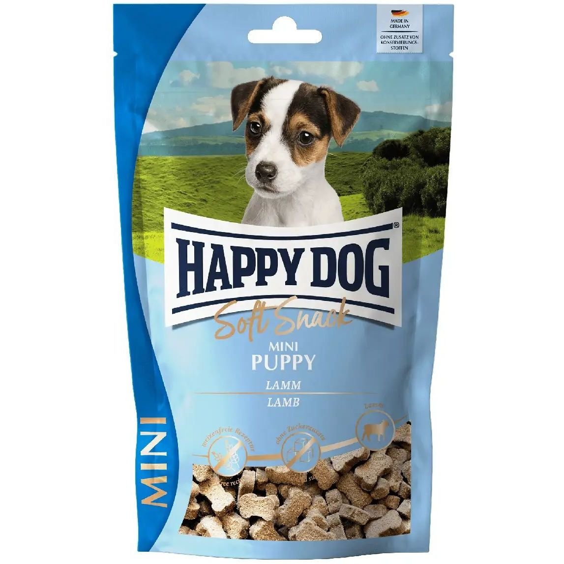 Ласощі для цуценят Happy Dog Soft Snack Mini Puppy м'які зі смаком ягнятини та рису, 100 г - фото 1