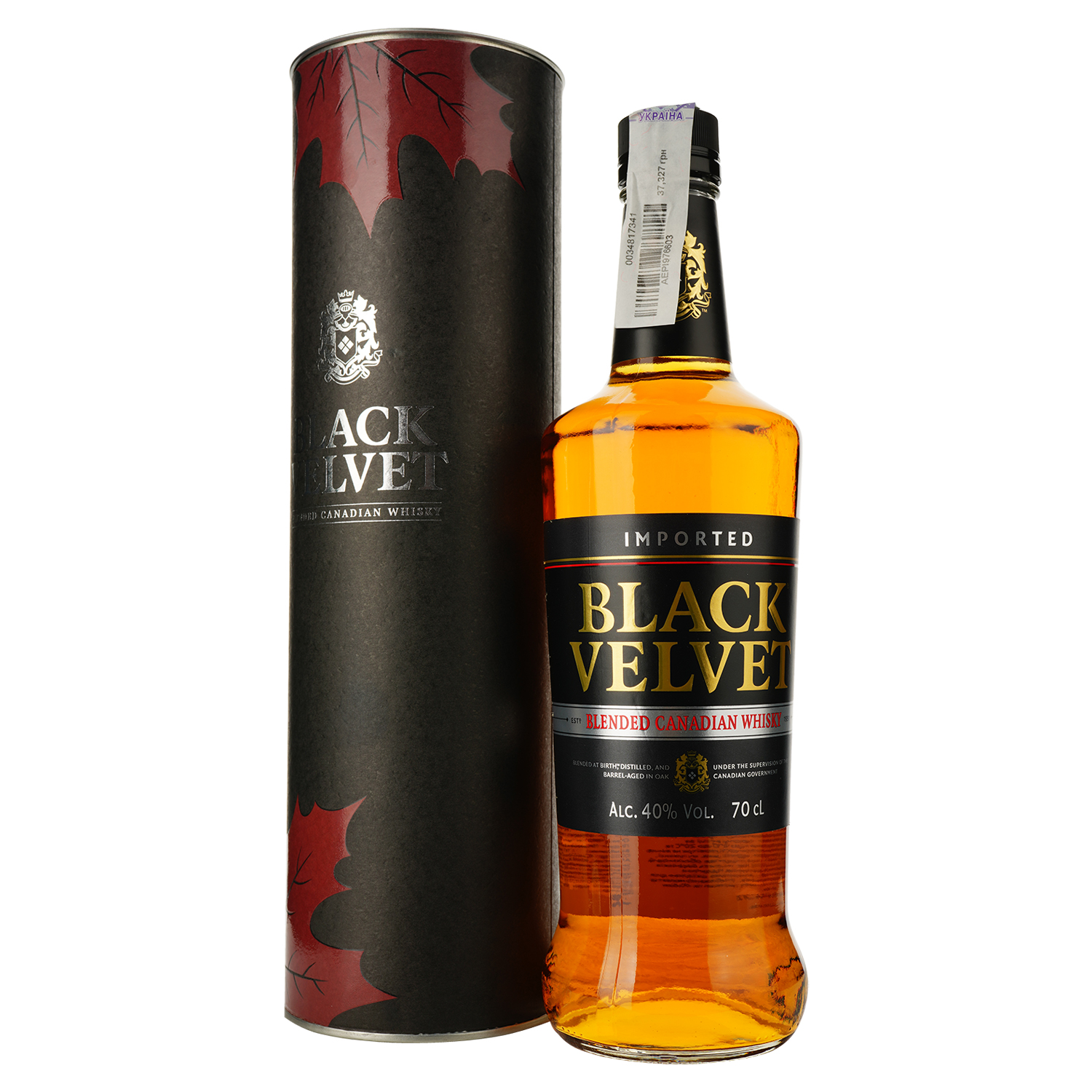 Віскі Black Velvet Blended Canadian Whisky 40% 0.7 л у подарунковій упаковці - фото 1