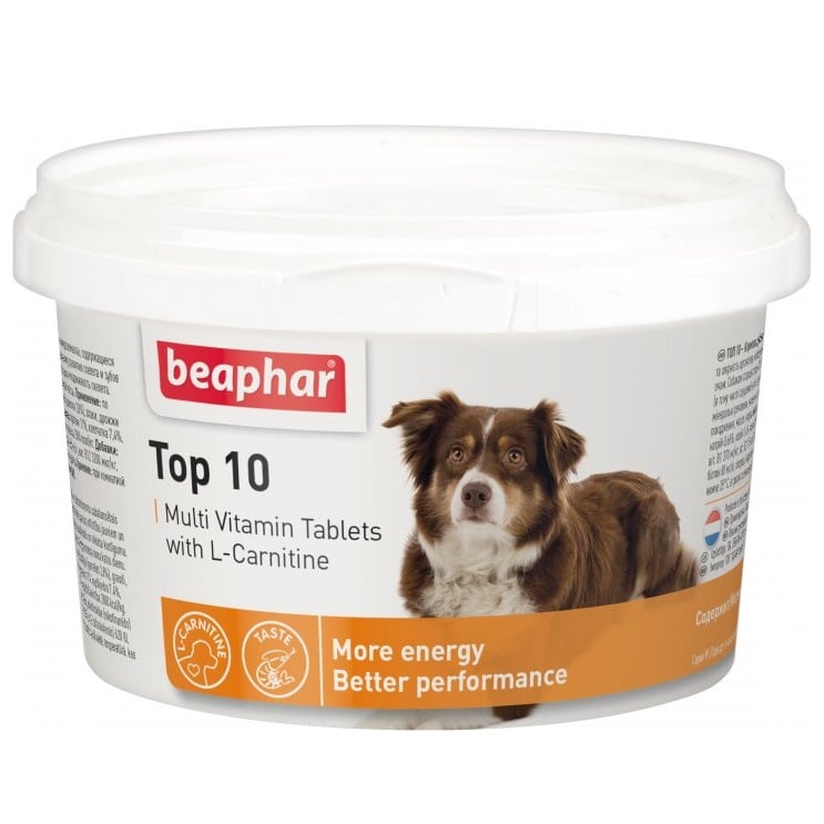 Мультивітаміни Beaphar Top 10 для собак, 180 таблеток (12542) - фото 1