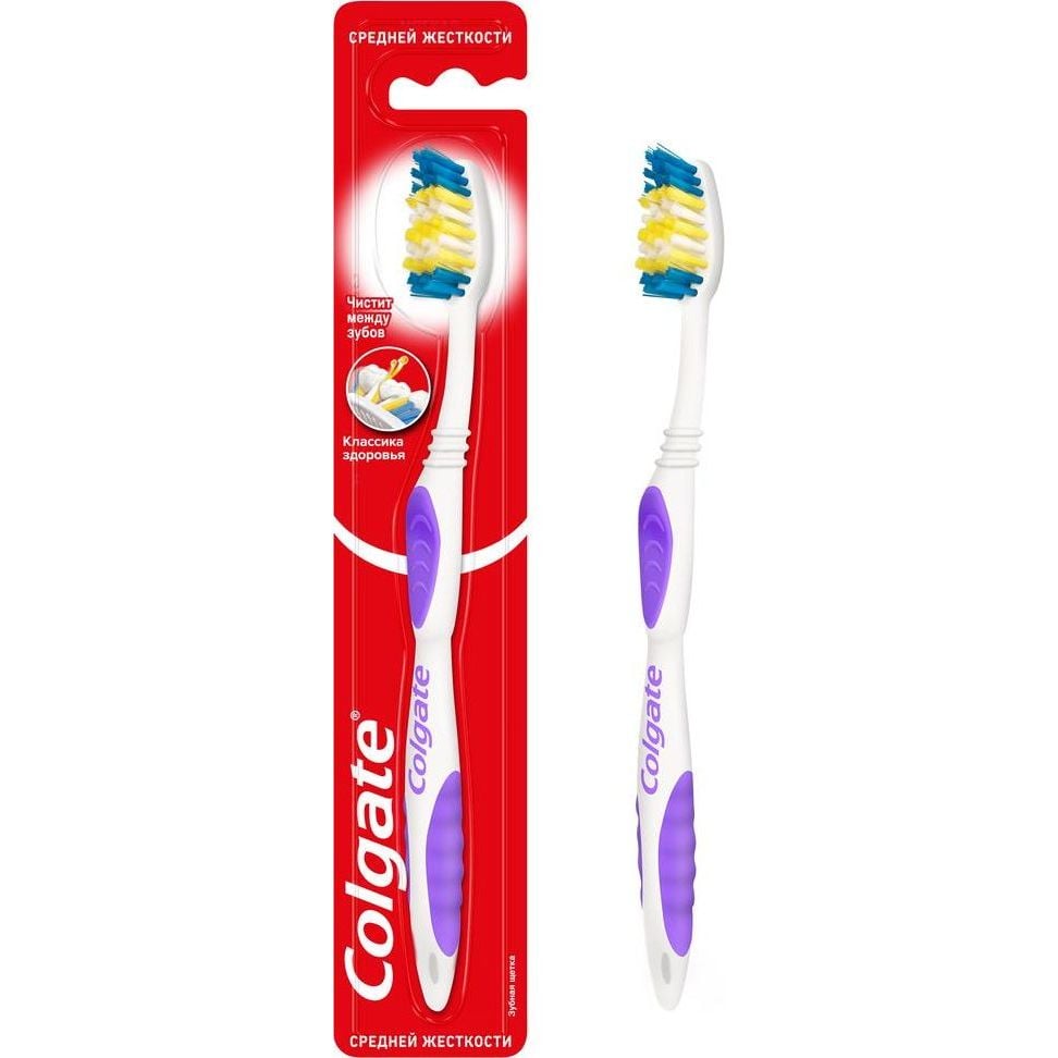 Зубна щітка Colgate Classic Clean 2 шт. фіолетова - фото 3
