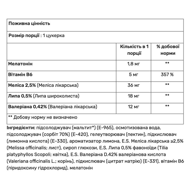 Комплекс для сну Quamtrax Melatonin Complex лимон 60 цукерок - фото 2