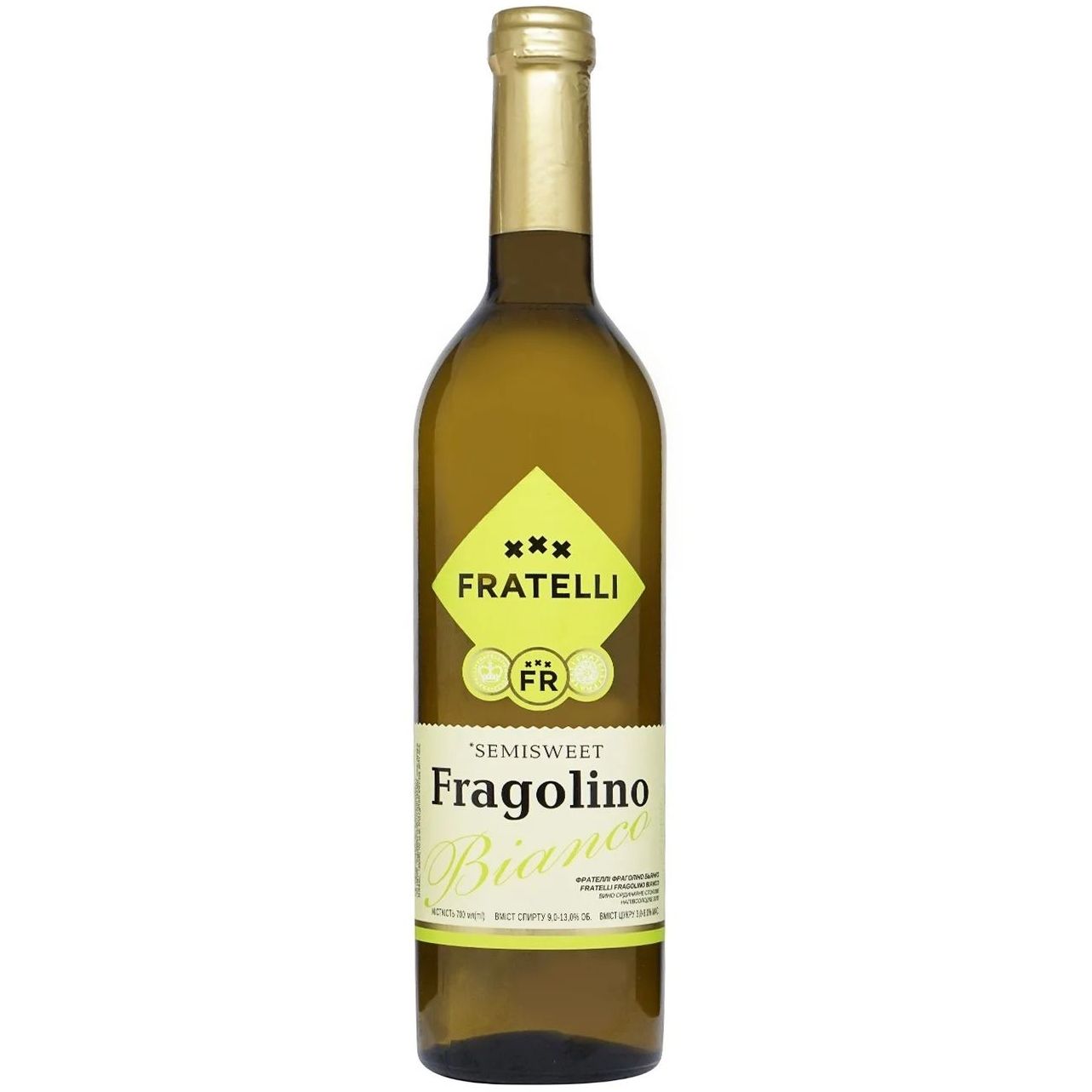 Вино Fratelli Fragolino Bianco, белое, полусладкое, 0,7 л - фото 1