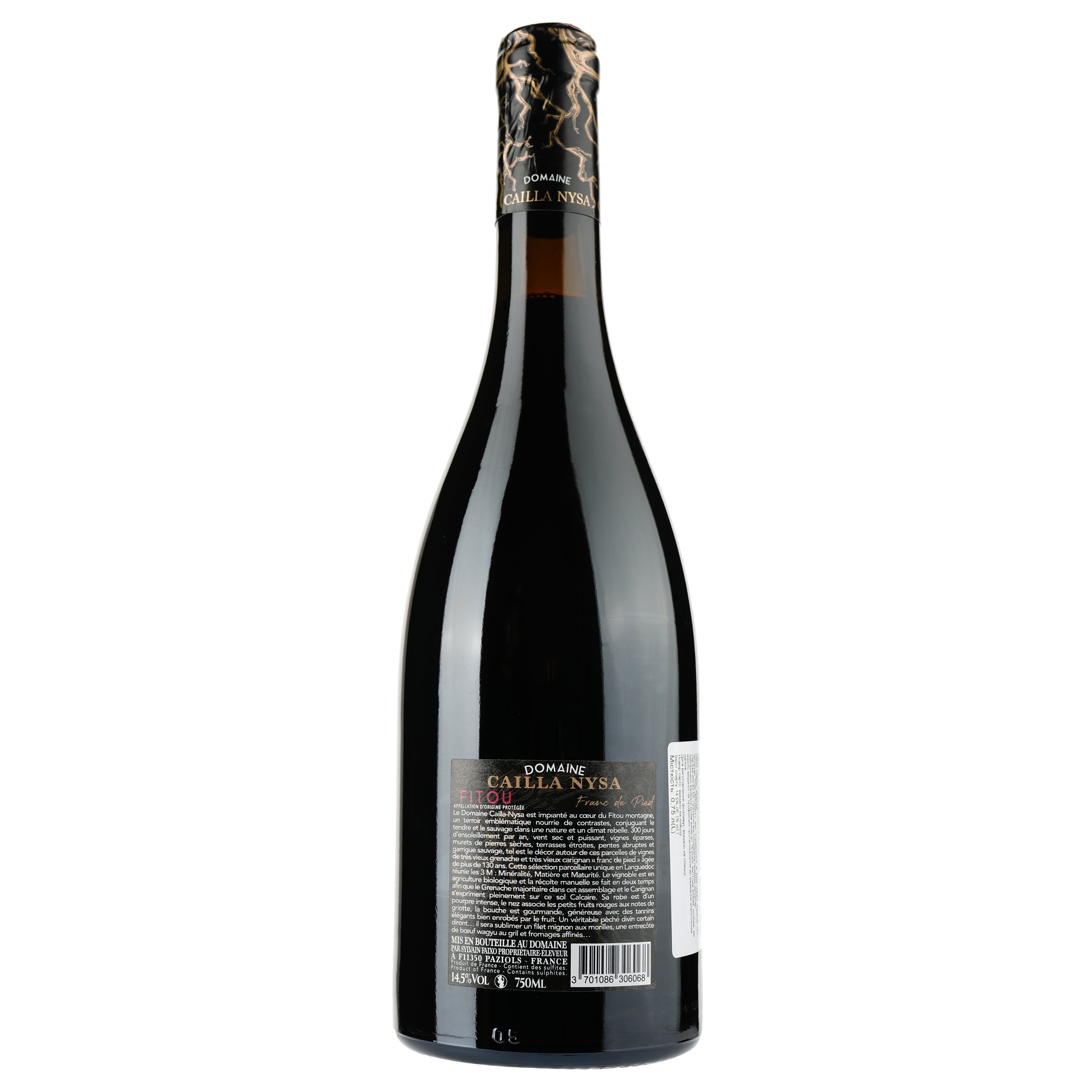 Вино Domaine Cailla Nysa 2019 AOP Fitou, червоне, сухе, 0.75 л - фото 2