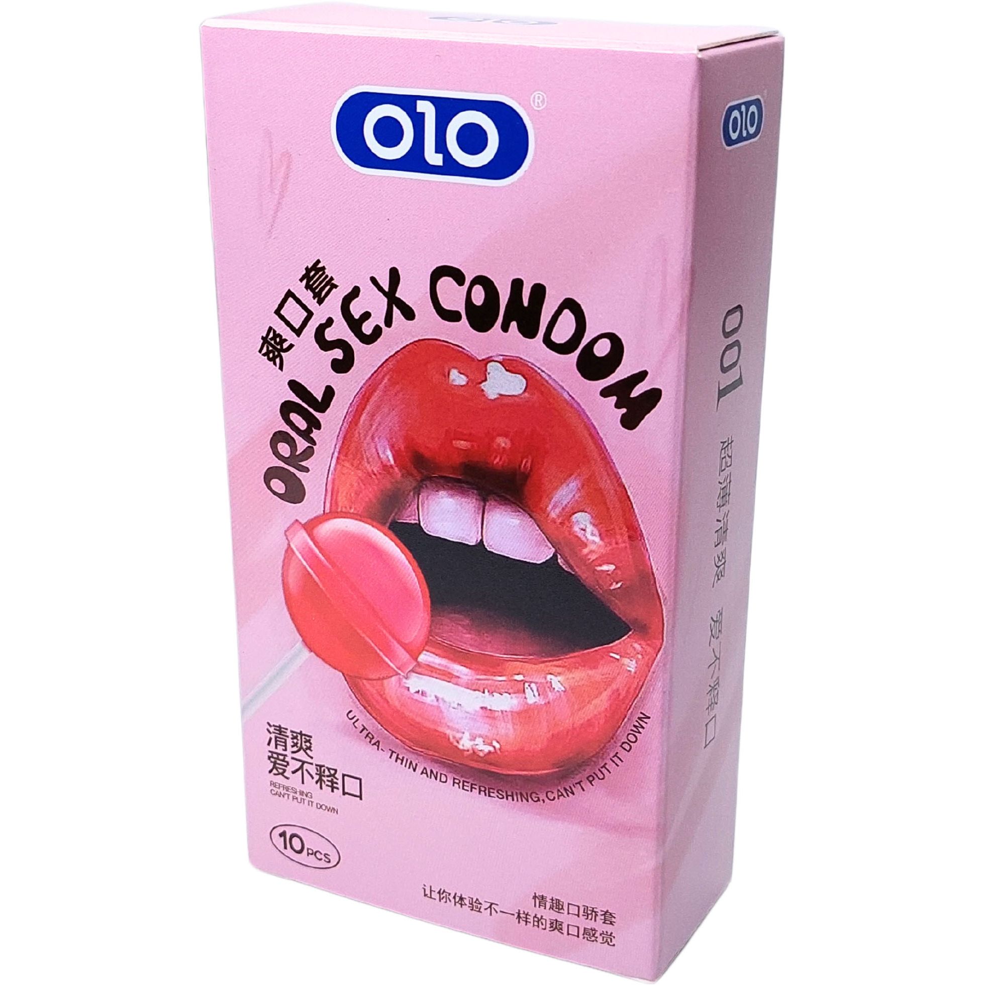 Презервативы Olo Ultrathin Oral Sex ультратонкие клубника 10 шт. (ROZ6400230149) - фото 1