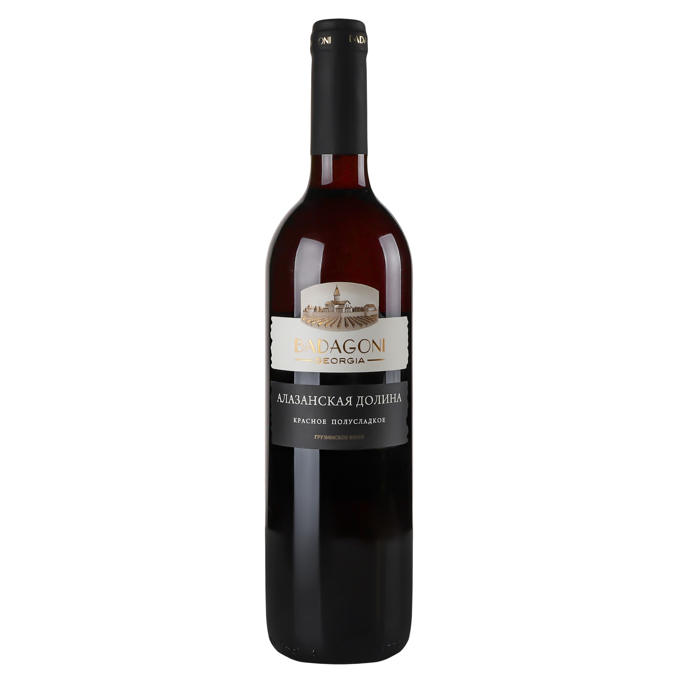 Вино Badagoni Алазанська Долина, червоне, напівсолодке, 0.75 л - фото 1