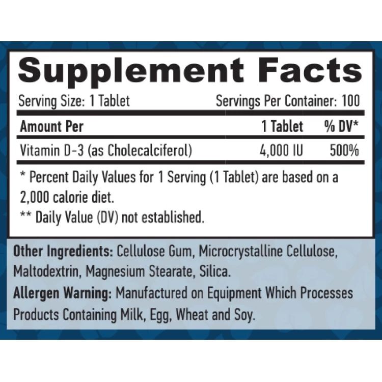 Вітамін D3 Haya Labs Vitamin D-3 4000 МО 100 таблеток - фото 3