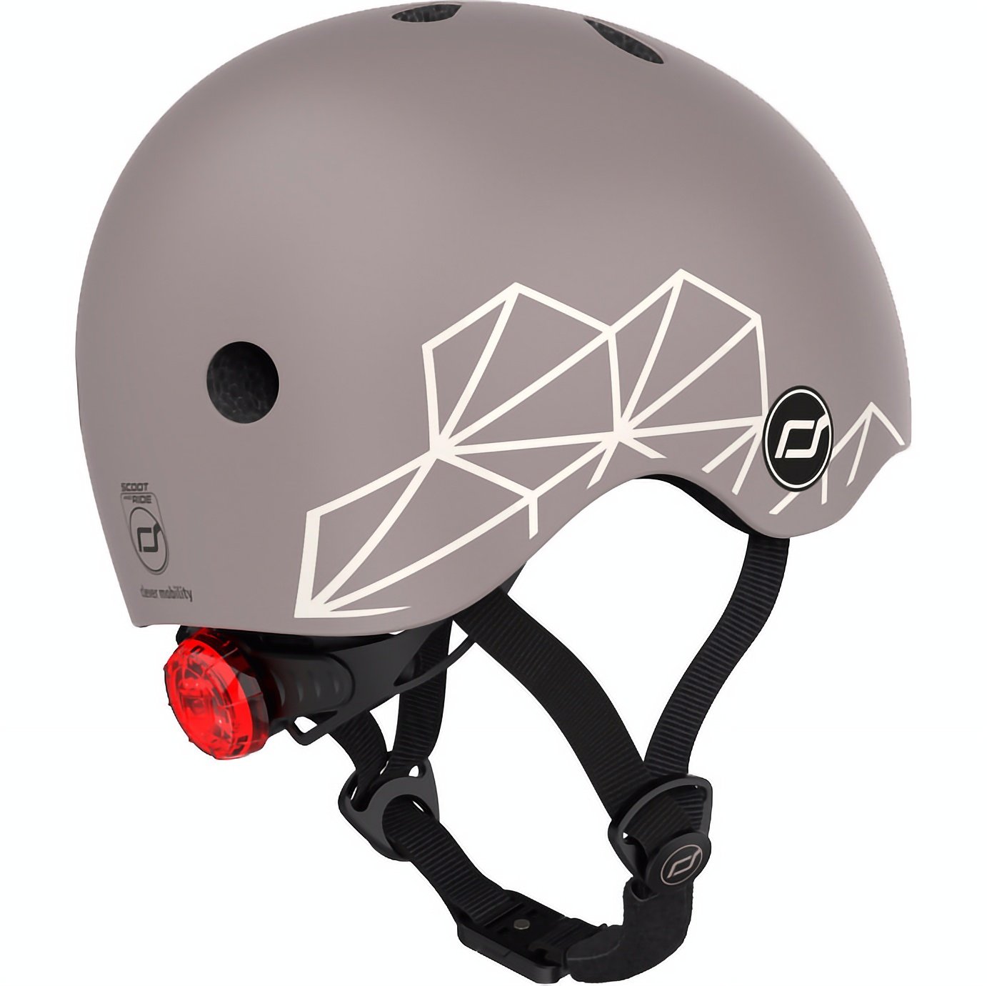Шлем защитный Scoot and Ride, с фонариком, 45-51 см (XXS/XS), серый - фото 1
