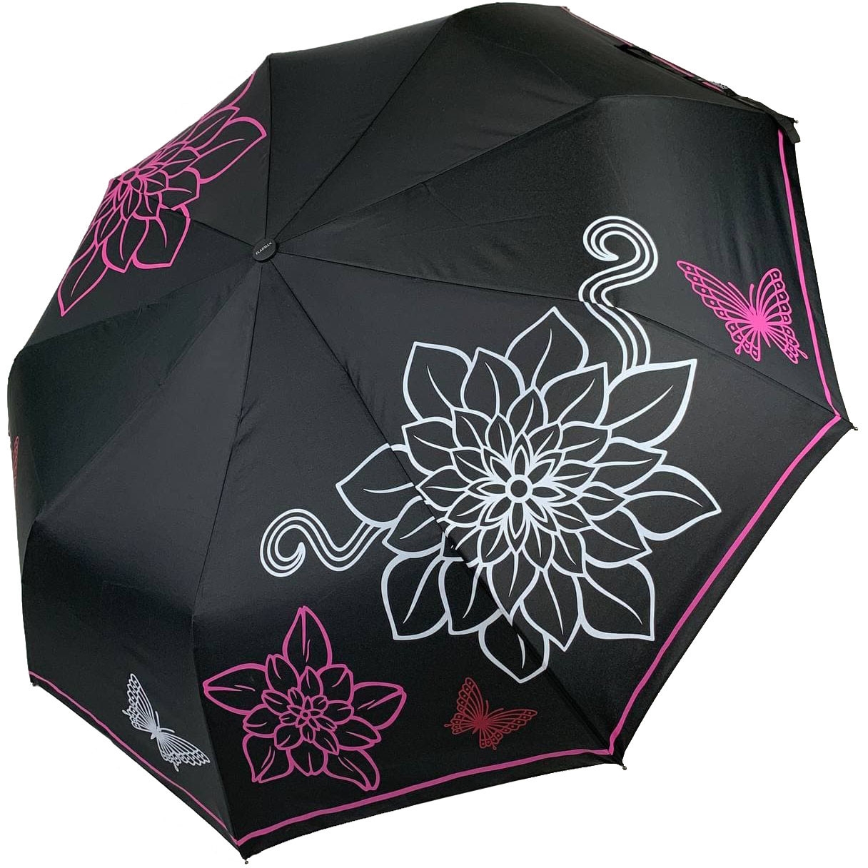 Жіноча складана парасолька повний автомат The Best 102 см чорна - фото 1