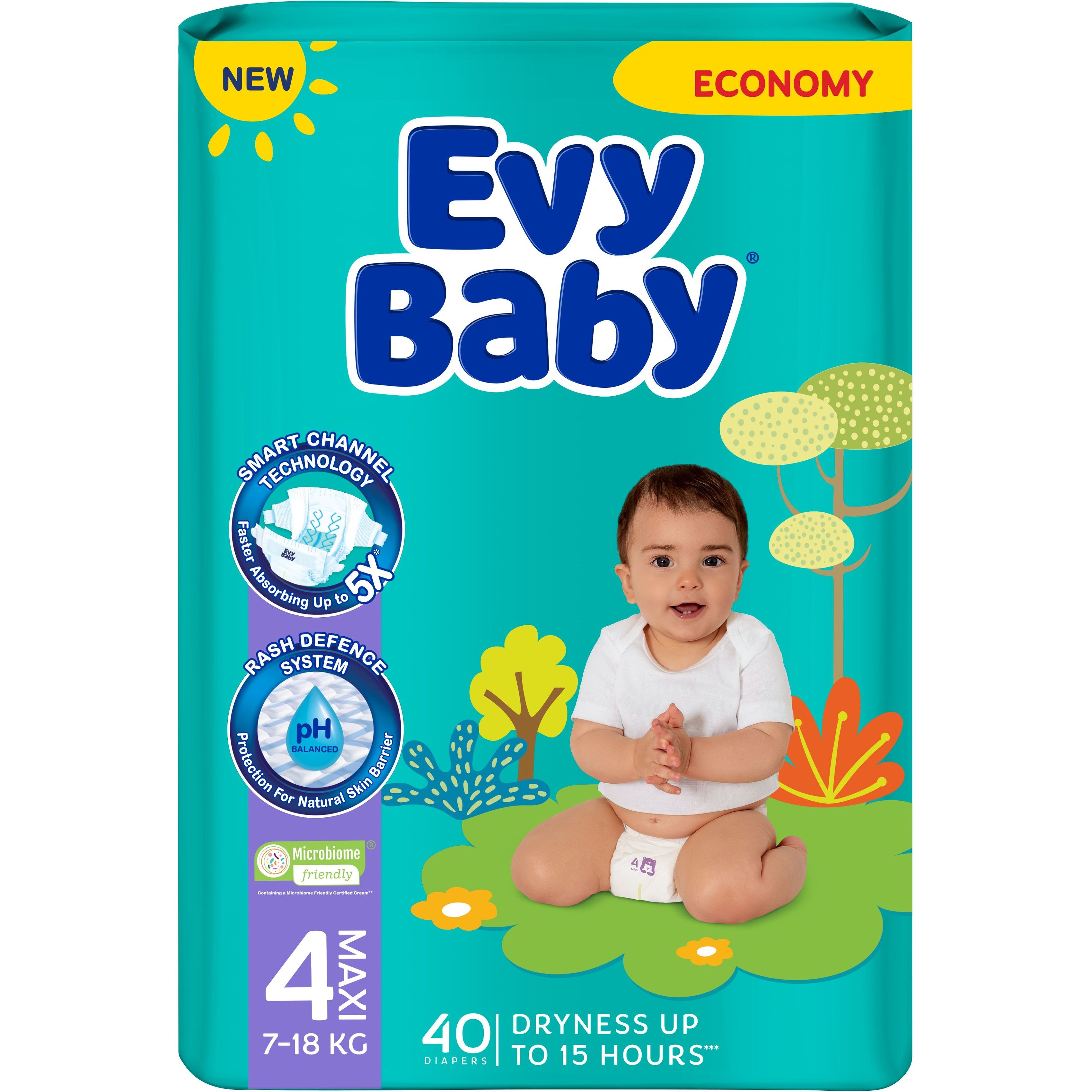 Подгузники Evy Baby Maxi 4 (7-18 кг) 40 шт. - фото 1