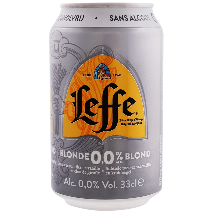 Пиво безалкогольное Leffe Blonde, светлое, 0%, ж/б, 0,33 л (817010) - фото 1