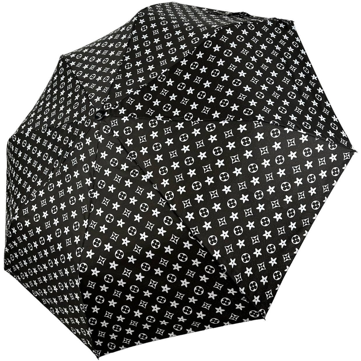 Женский складной зонтик полуавтомат Toprain 96 см черный - фото 1