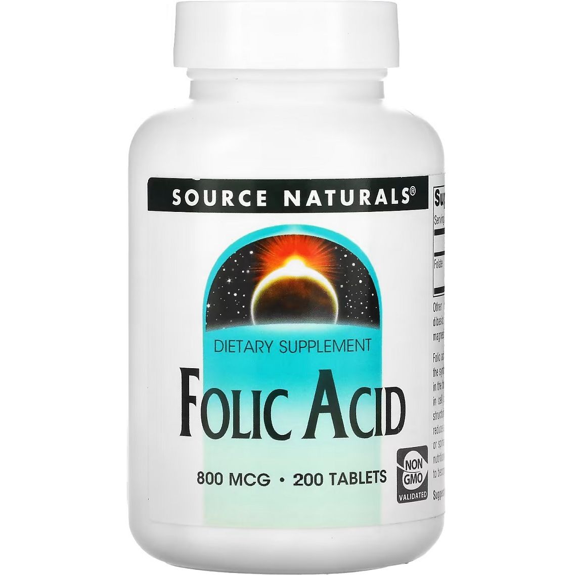 Фолієва кислота Source Naturals Folic Aci 800 мкг 200 таблеток - фото 1