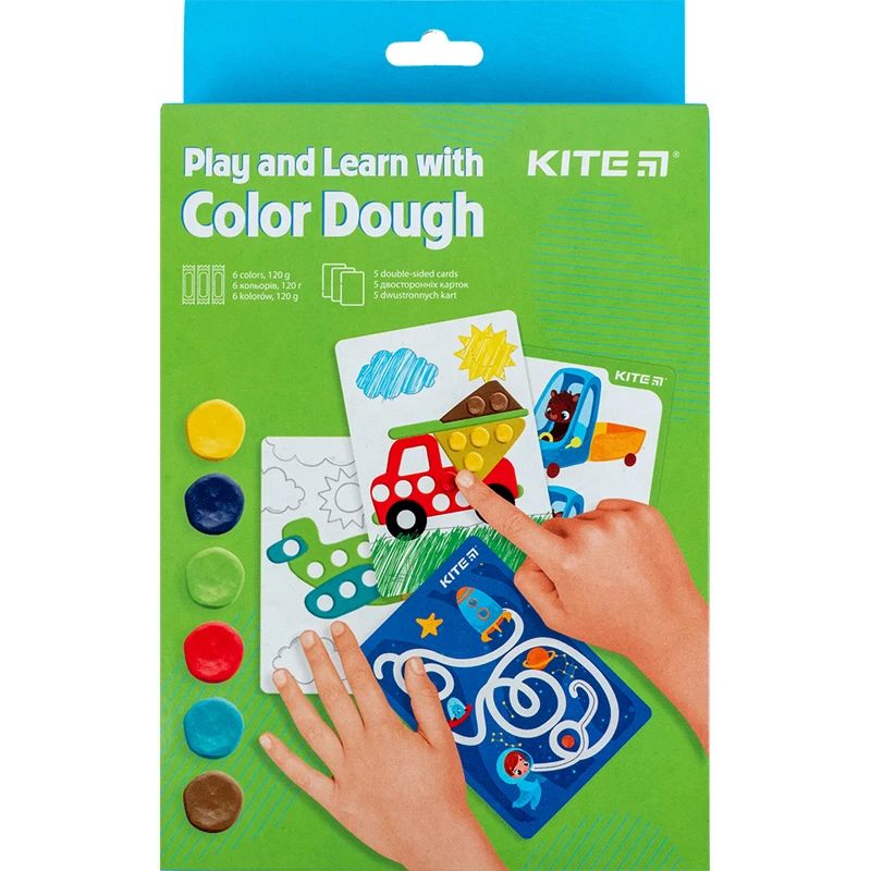 Набір Kite Ліпи і розвивайся тісто 6 кольорів і 5 карток (K23-326-2) - фото 1