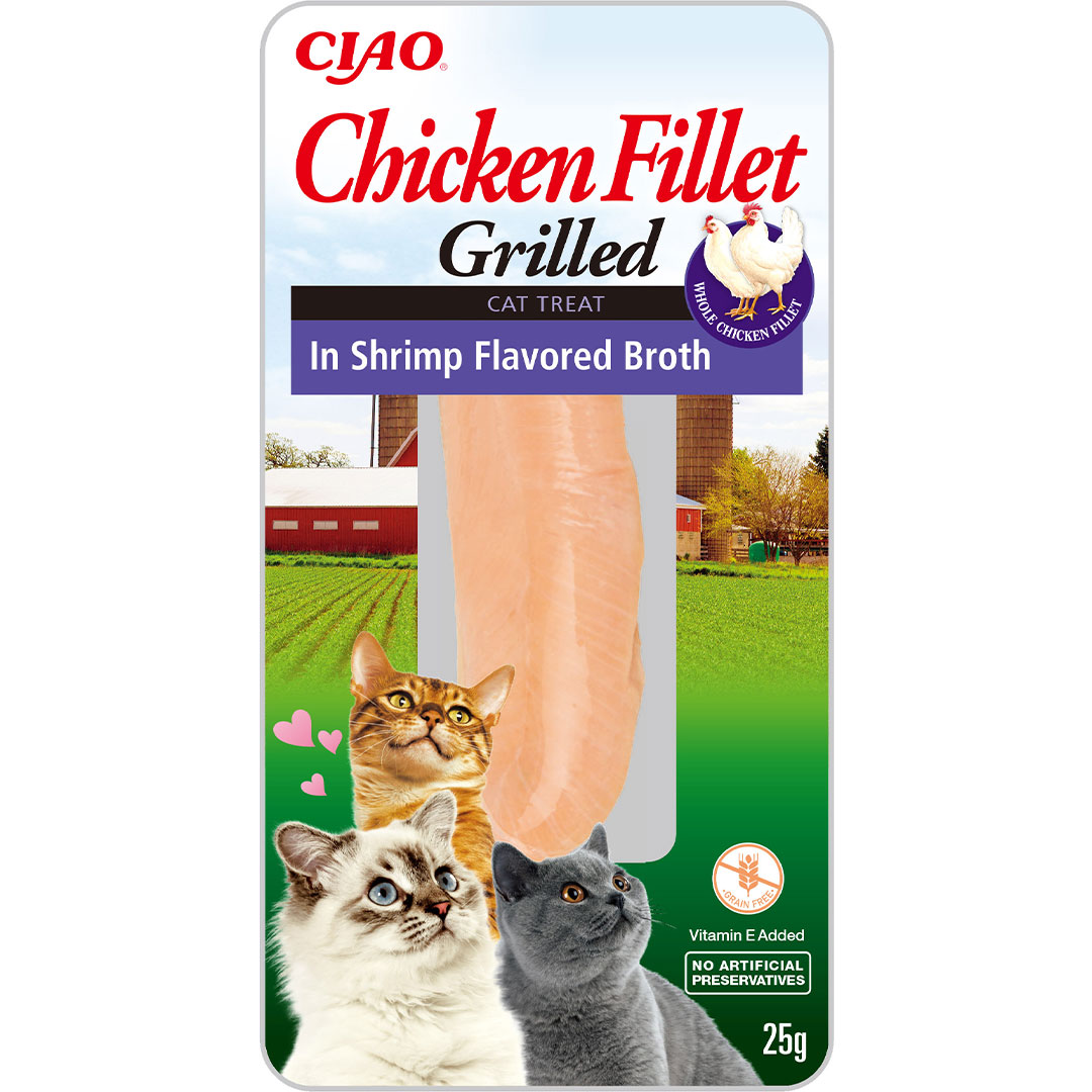 Лакомство для кошек Inaba Ciao Grilled куриное филе на гриле в бульоне из креветок 25 г - фото 1
