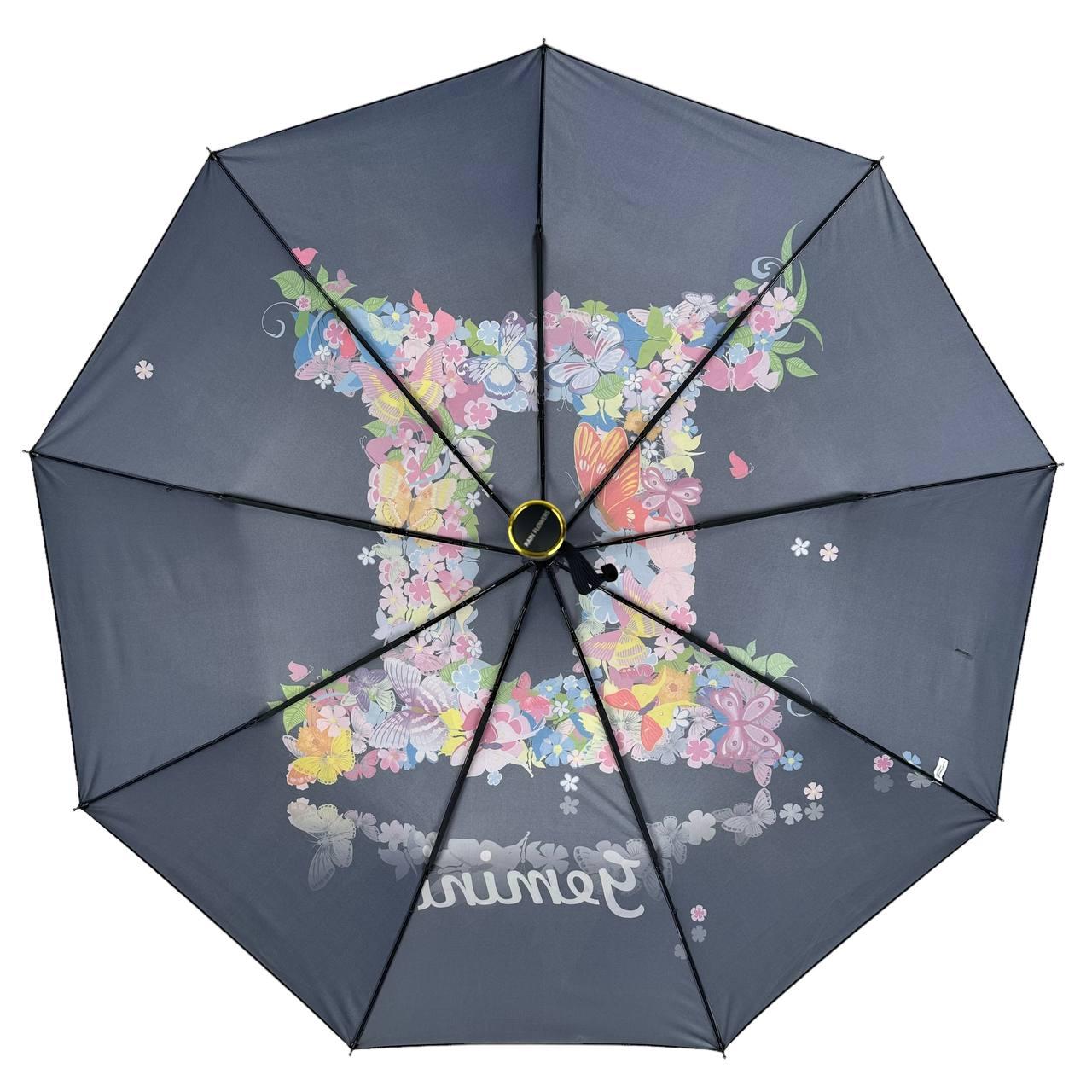 Жіноча складана парасолька повний автомат Rain 98 см чорна - фото 7