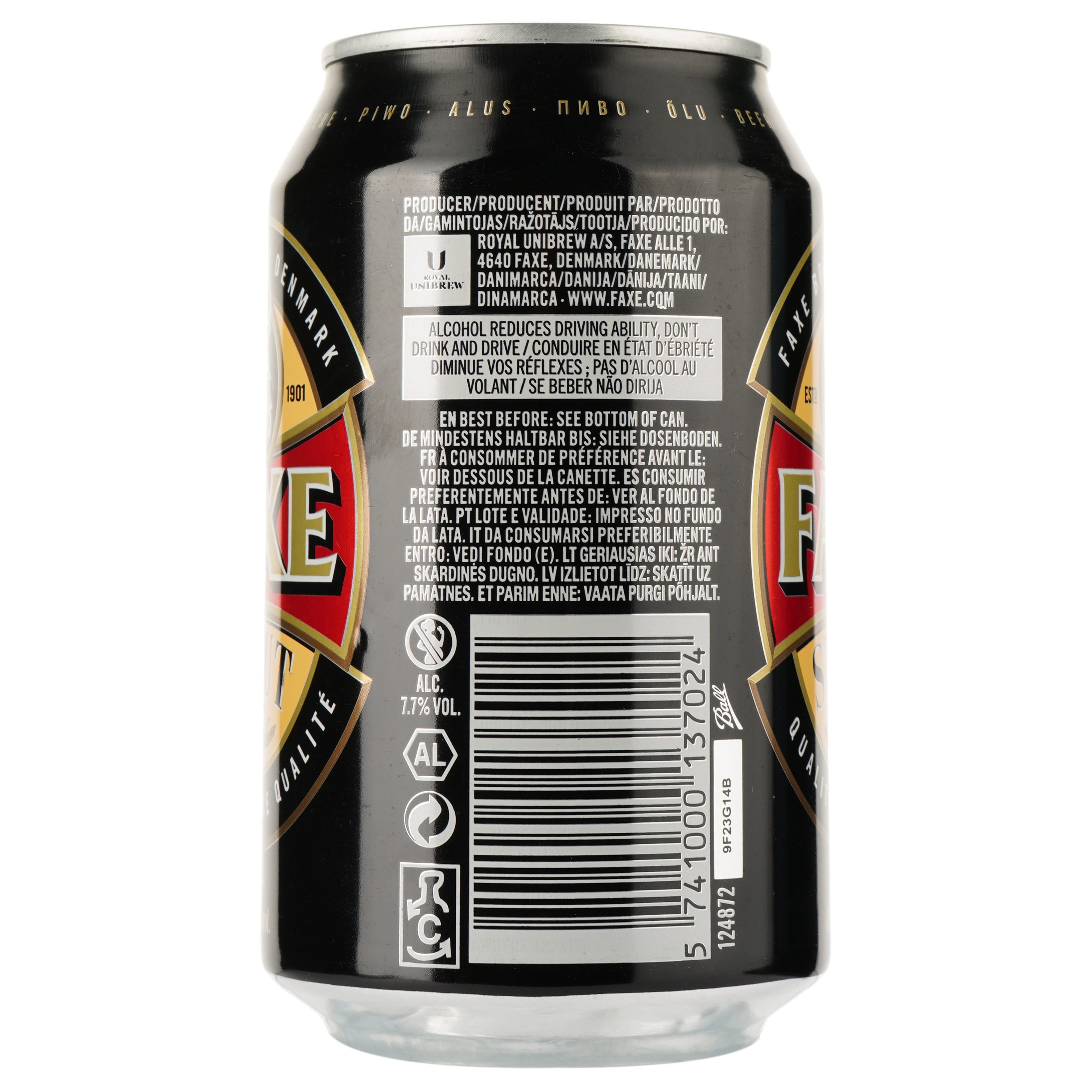 Пиво Faxe Stout, темное, 7,7%, ж/б, 0,33 л (847690) - фото 2
