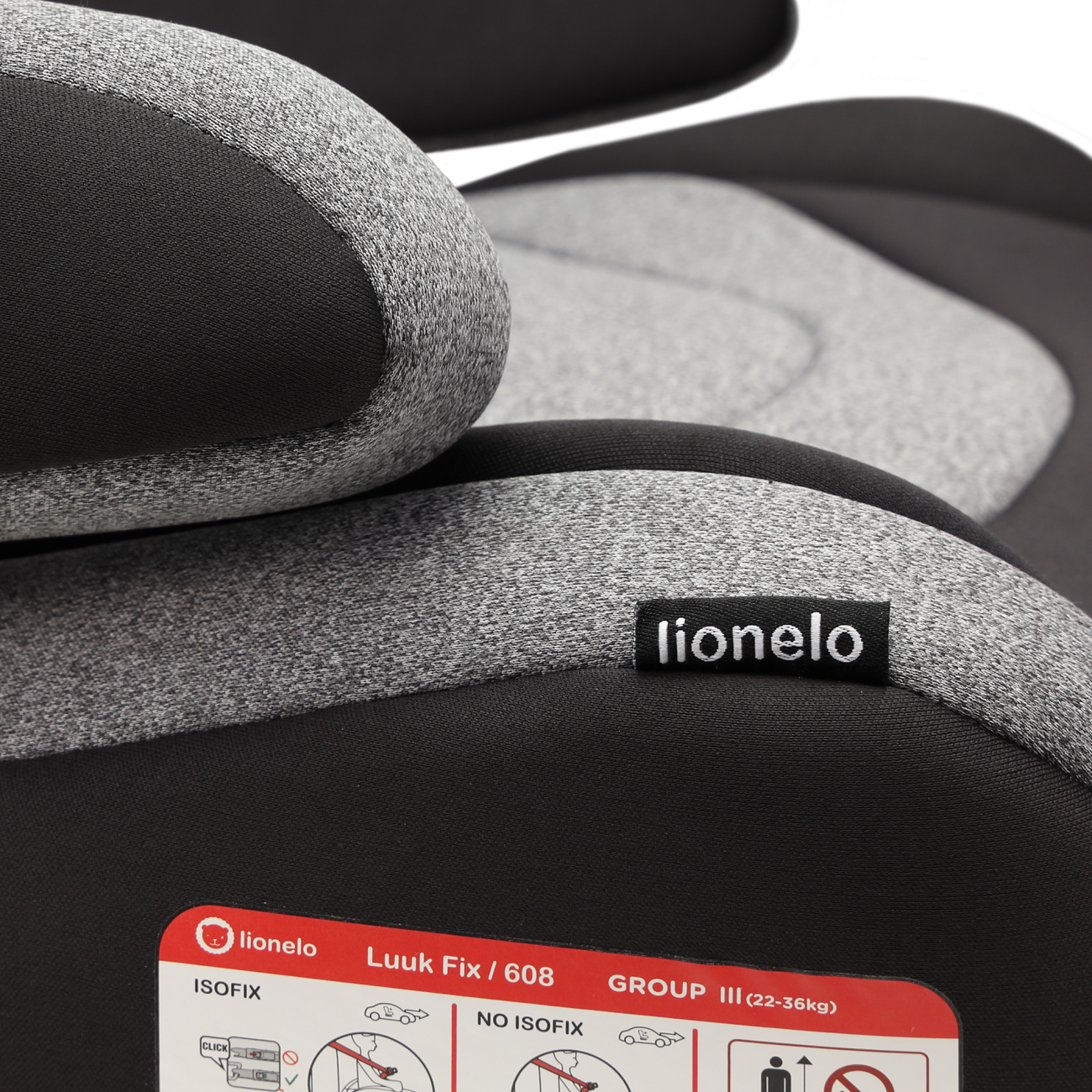 Автокресло-бустер Lionelo Luuk Fix, серый (LO.A.LF02) - фото 7