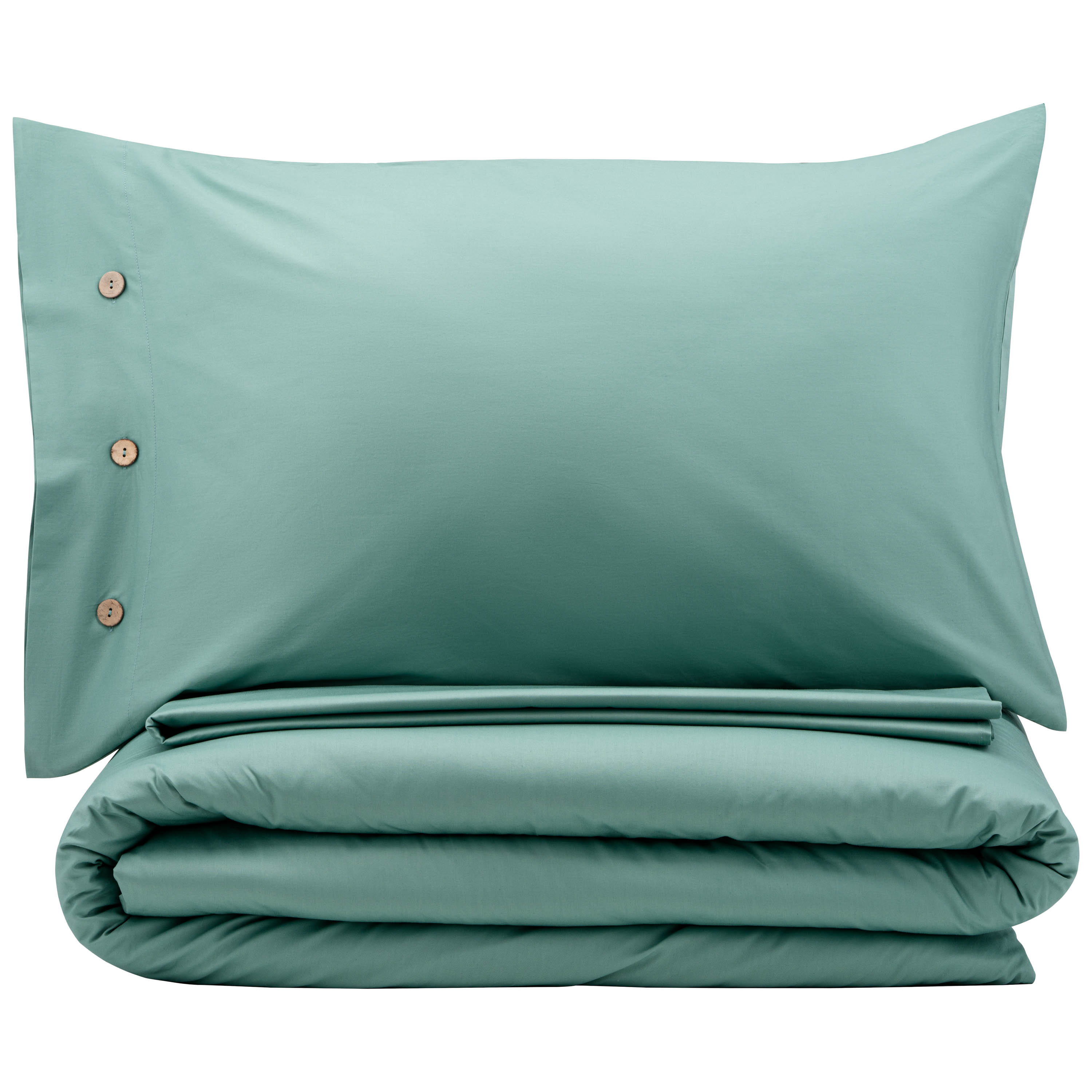 Комплект постельного белья Ardesto Mix&Match сатин двуспальный евро зеленый (ART2022SG) - фото 2