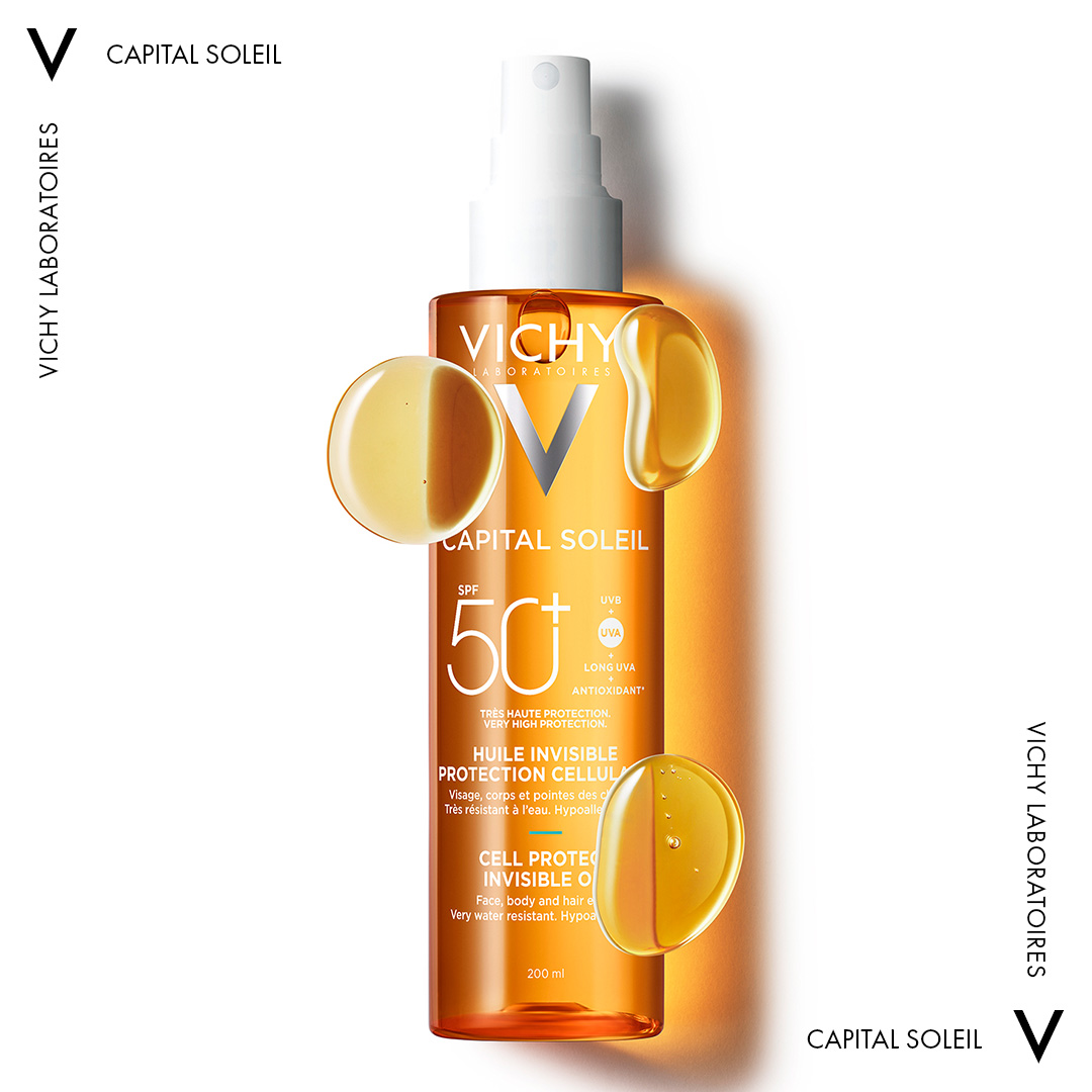 Сонцезахисна водостійка олійка Vichy Capital Soleil для шкіри обличчя, тіла та кінчиків волосся SPF 50+ 200 мл - фото 2