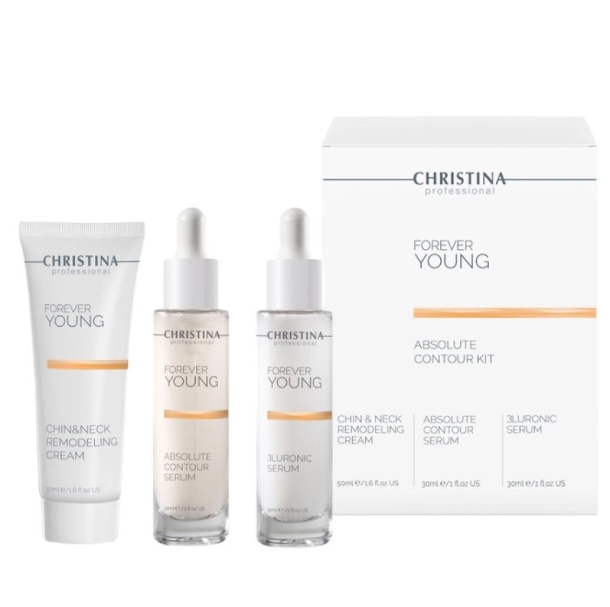 Набір Christina Forever Young Absolute Contour Kit: Absolute Contour Serum 30 мл + 3Luronic Serum 30 мл + Chin & Neck Remodeling Cream 50 мл - фото 1