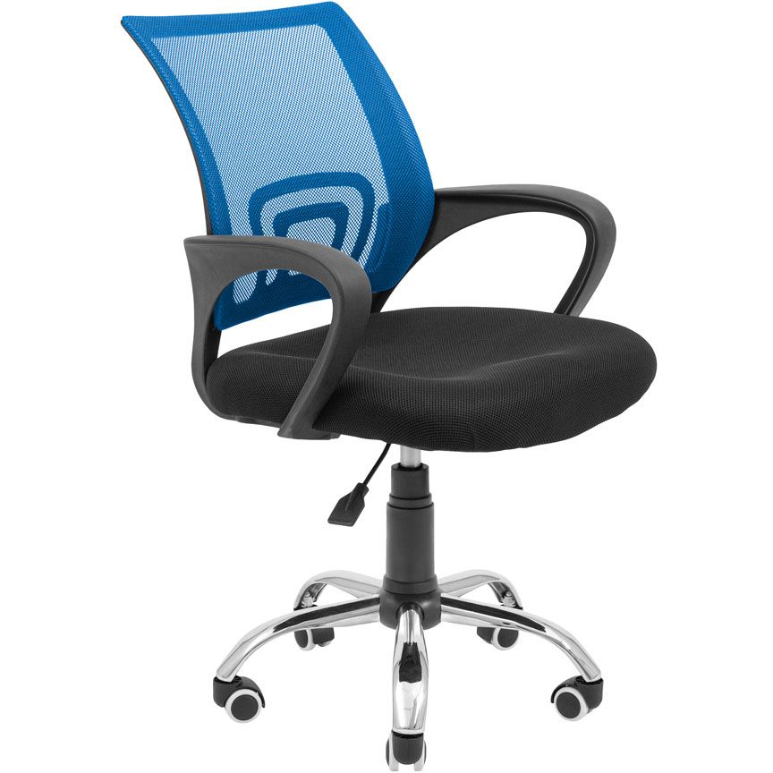 Кресло офисное Richman Спайдер Ю Хром Пиастра сетка черный + синий (RCM-1100) - фото 1