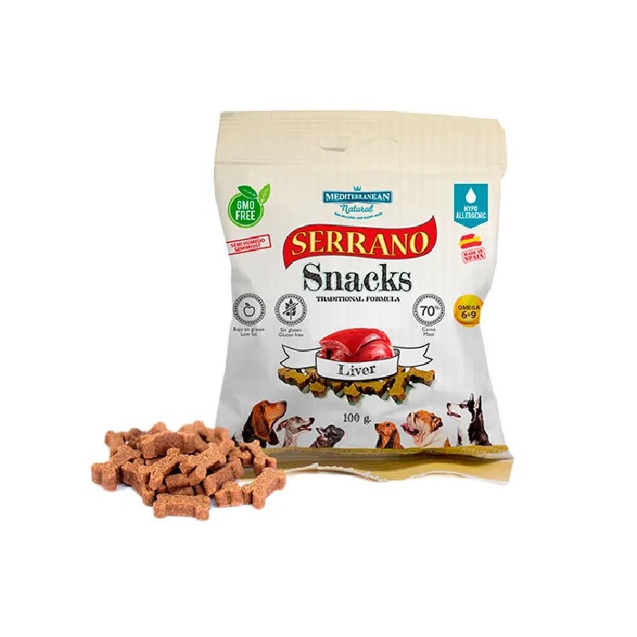 Натуральні ласощі для собак Sserrano Snack, лівер, 100 г - фото 1