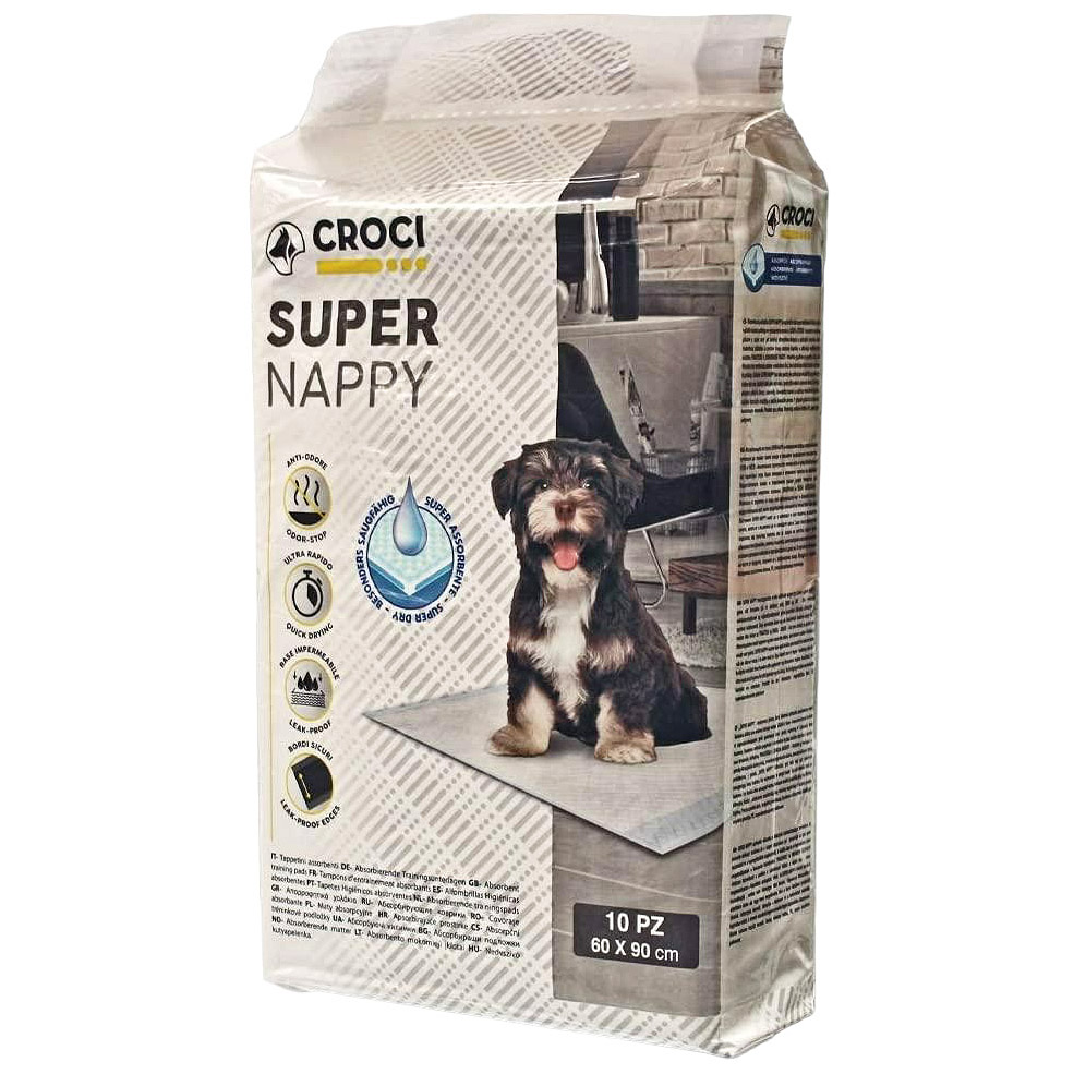 Пелюшки для собак Croci Super Nappy одноразові 60х90 см 10 шт. - фото 1