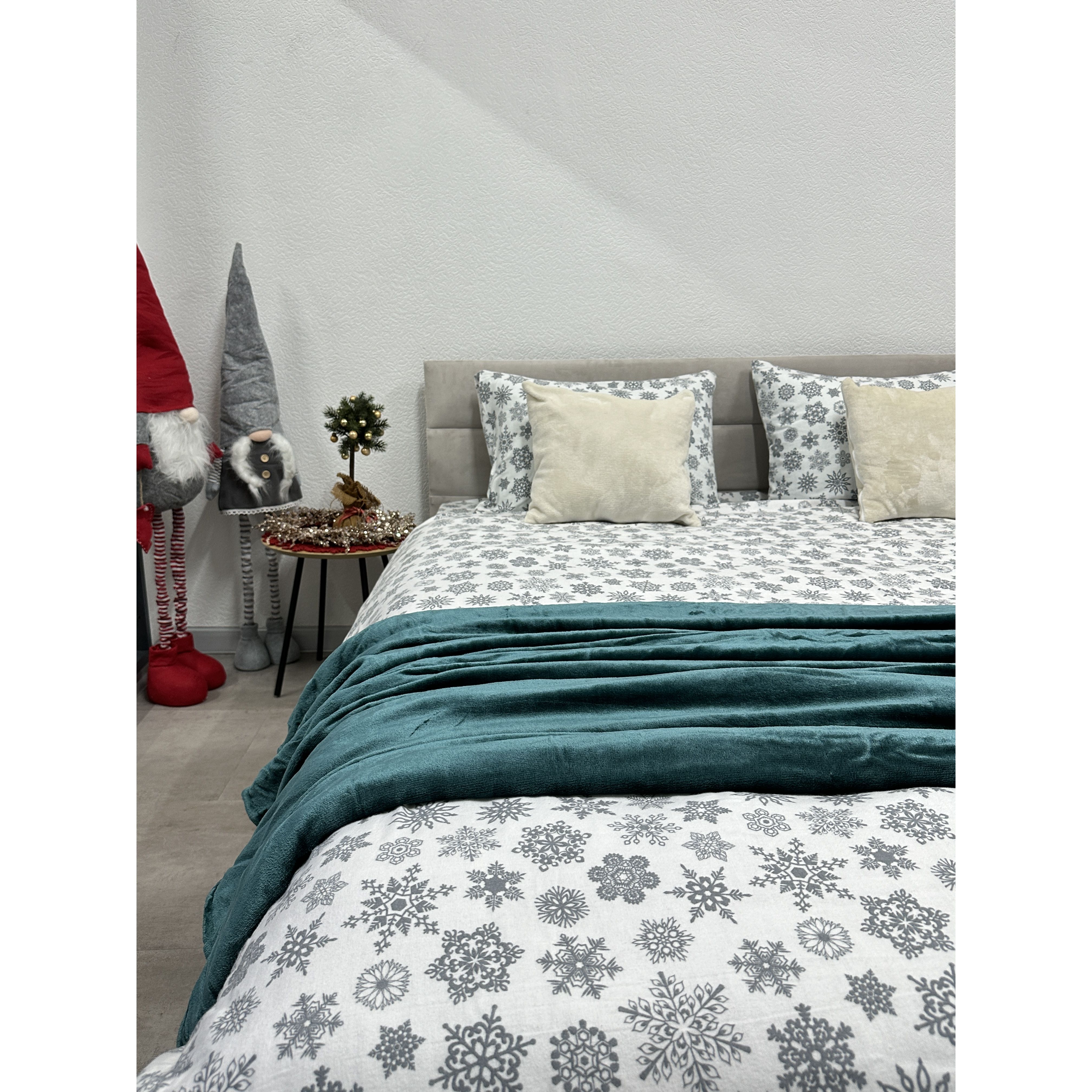 Комплект постельного белья Ecotton двуспальный 15491 Снежинка на белом (24262) - фото 3