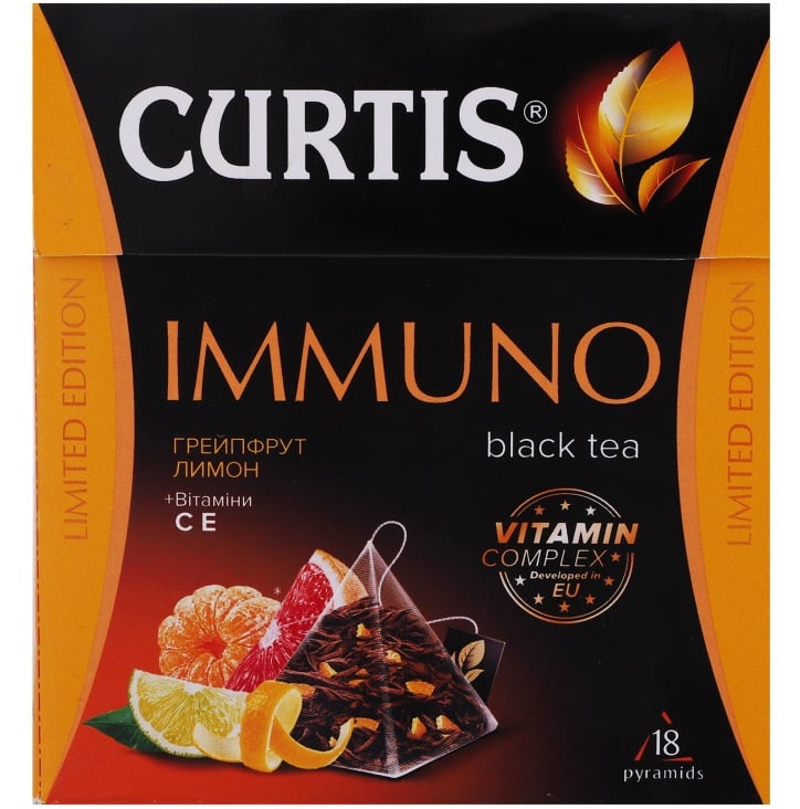 Чай черный Curtis Immuno грейпфрут и лимон 32.4 г (18 шт. х 1.8 г) (846979) - фото 1