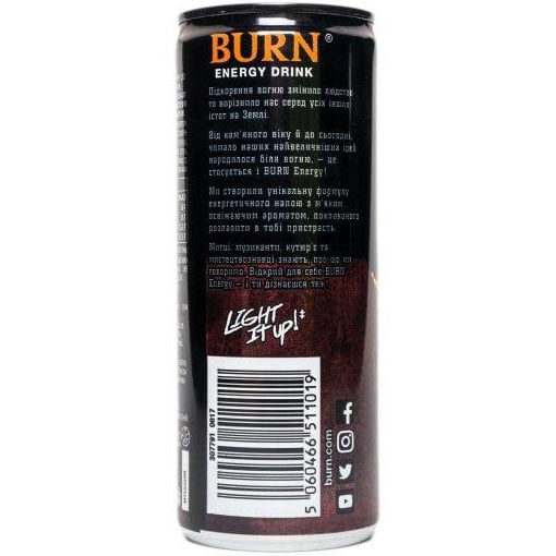 Енергетичний безалкогольний напій Burn Original 250 мл - фото 3