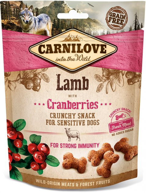 Ласощі для собак Carnilove Dog Crunchy Snack, ягня і журавлина, 200 г - фото 1