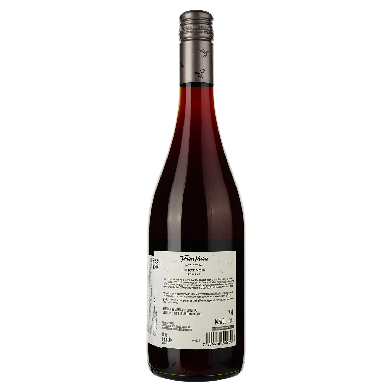 Вино Terra Pura Pinot Noir Reserva, червоне, сухе, 0,75 л - фото 2
