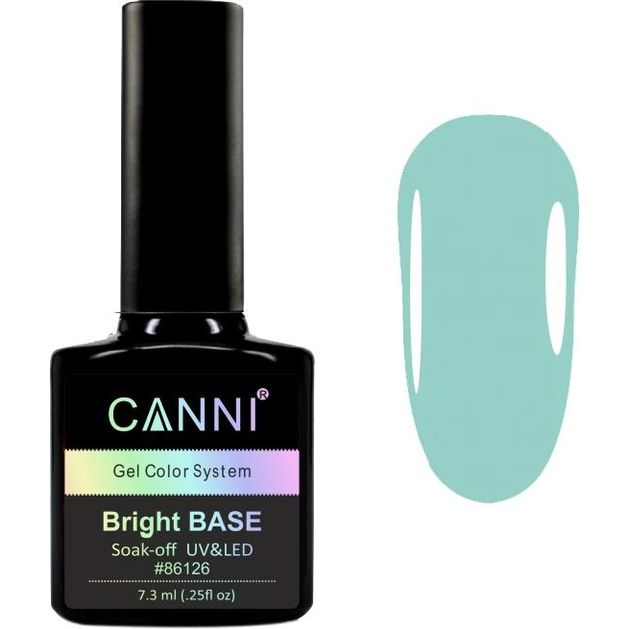 Кольорове базове покриття Canni Gel Color System Bright Base 655 димчасто-блакитний 7.3 мл - фото 2