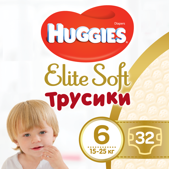 Трусики-подгузники Huggies Elite Soft Pants 6 (15-25 кг), 32 шт. - фото 1