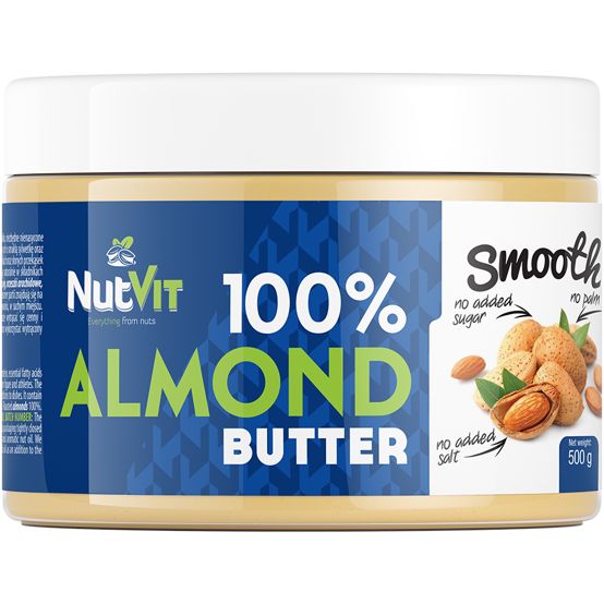 Мигдальна паста OstroVit 100% Almond Butter NutVit smooth 500 г - фото 1