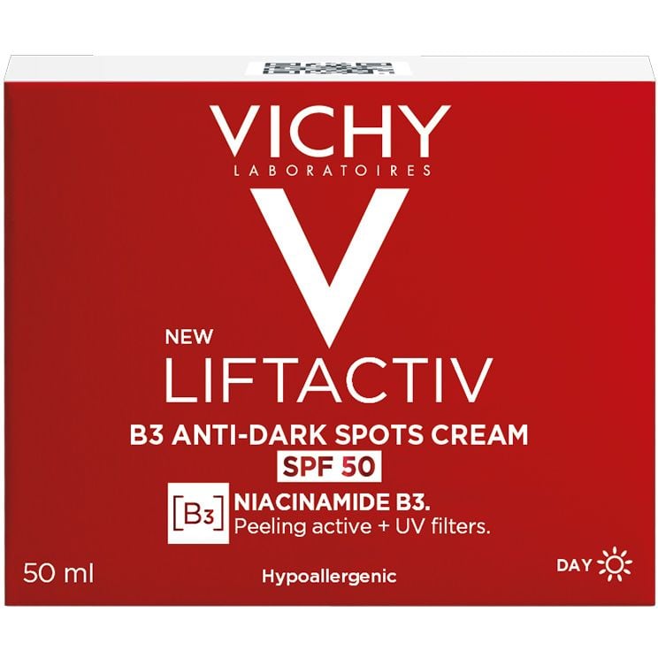 Антивіковий крем для корекції пігментних плям та зморшок Vichy Liftactiv В3 SPF50, 50 мл - фото 4