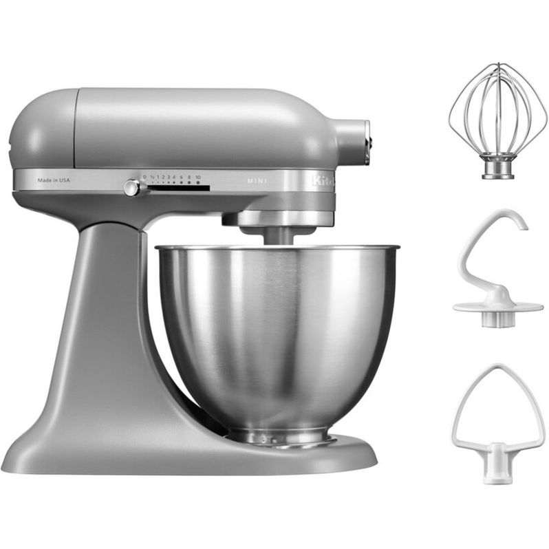 Планетарный миксер KitchenAid Artisan Mini 3.3 л матовый серый (5KSM3311XEFG) - фото 5