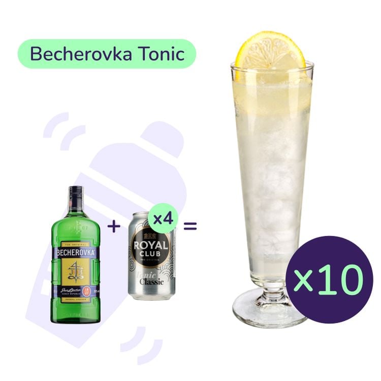 Коктейль Becherovka Tonic (набір інгредієнтів) х10 на основі Becherovka - фото 1