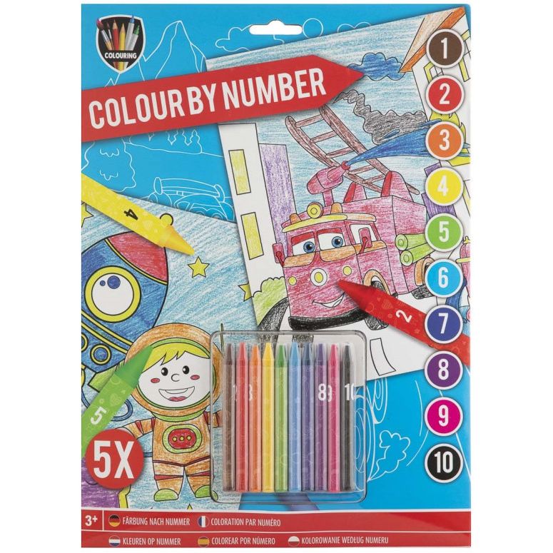 Раскраска для мальчиков Grafix А4 с карандашами 5 листов (150075_3) - фото 1